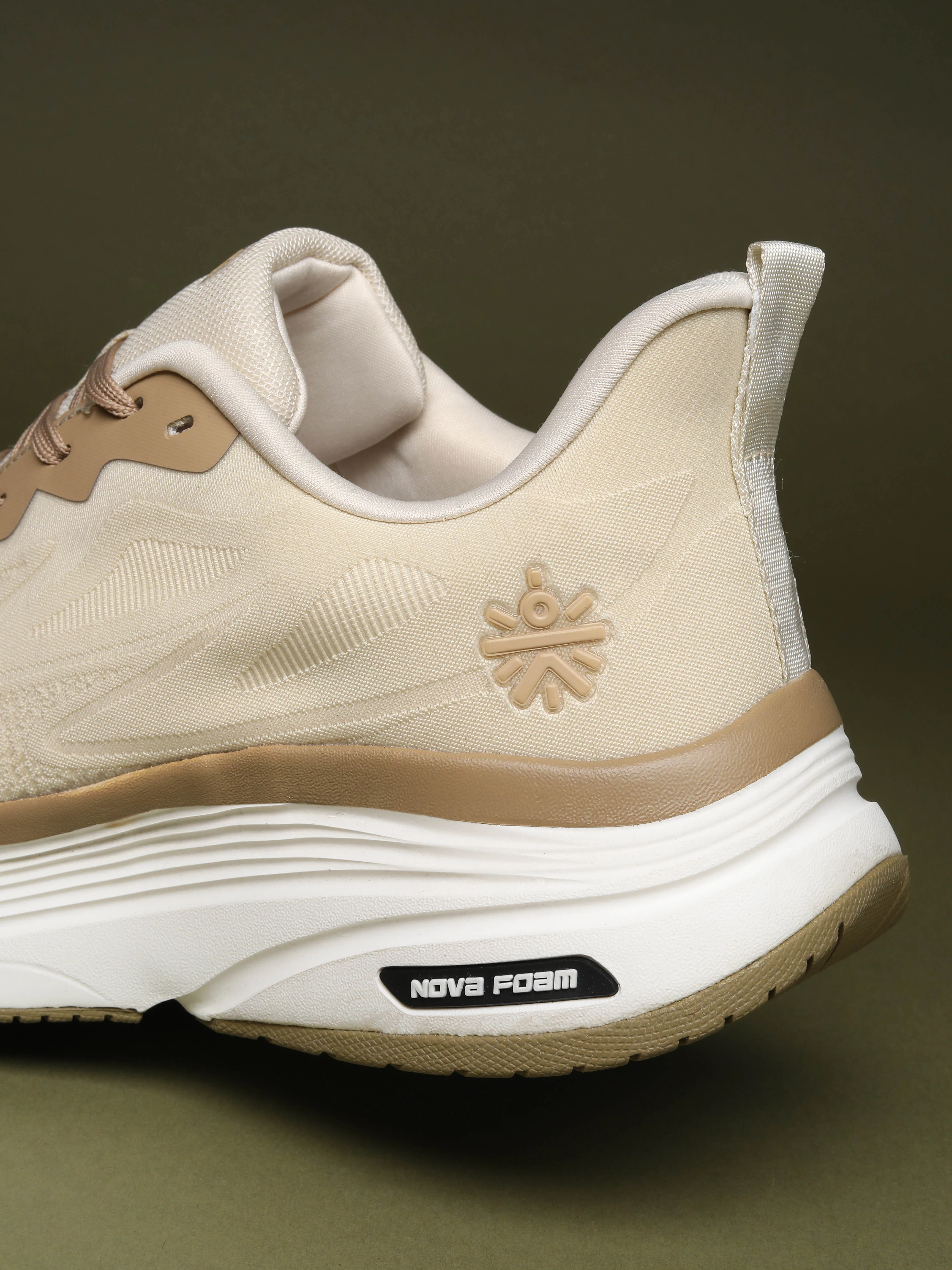 cult Men's Flexride Running Shoes with Durable Rubber Outsole & Cushioning for Runs up to 20 km - Cream/Beige - Image 8