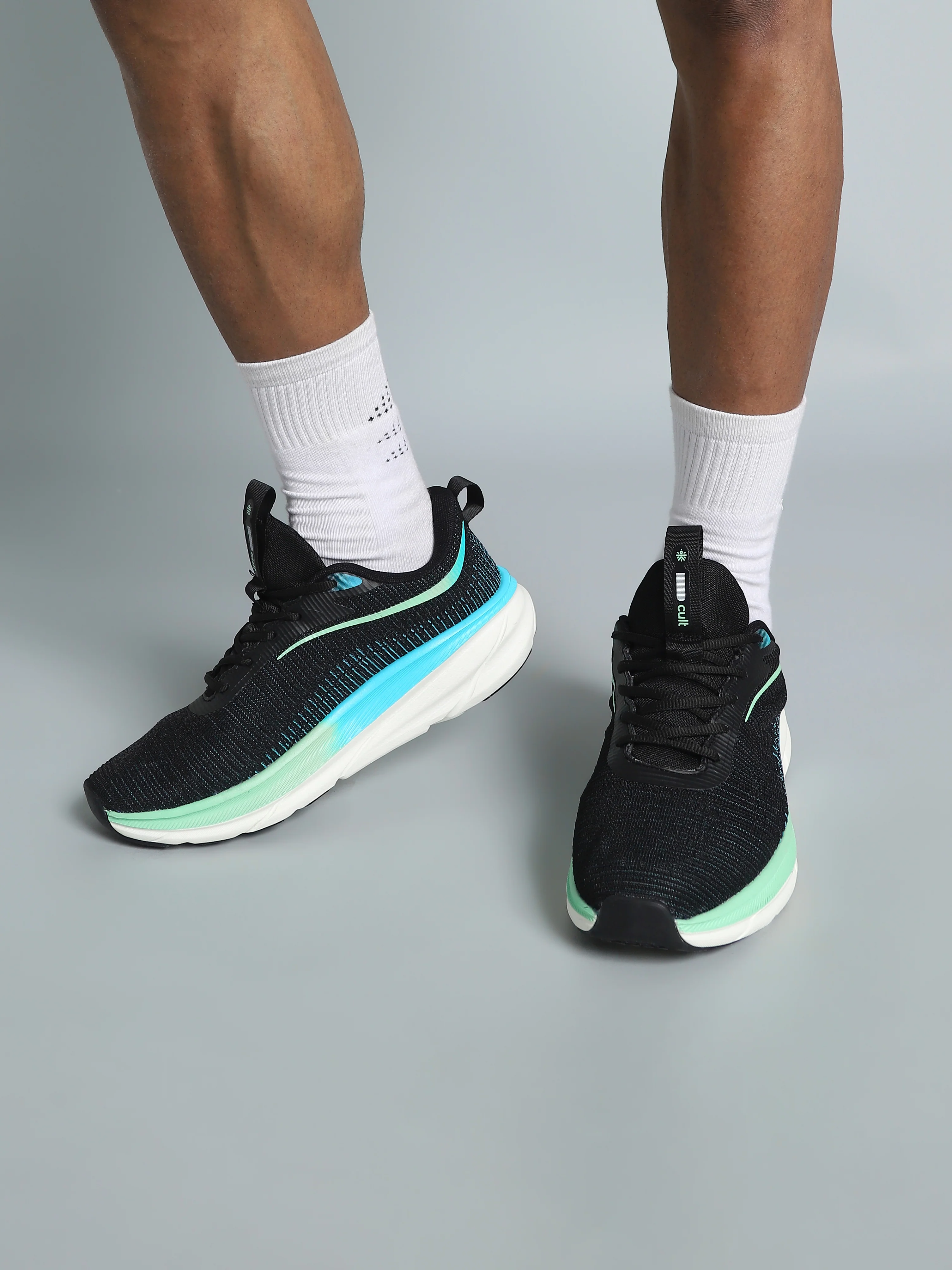 cult Men's Flytor Running Shoes - Black/Sea Green - Image 6