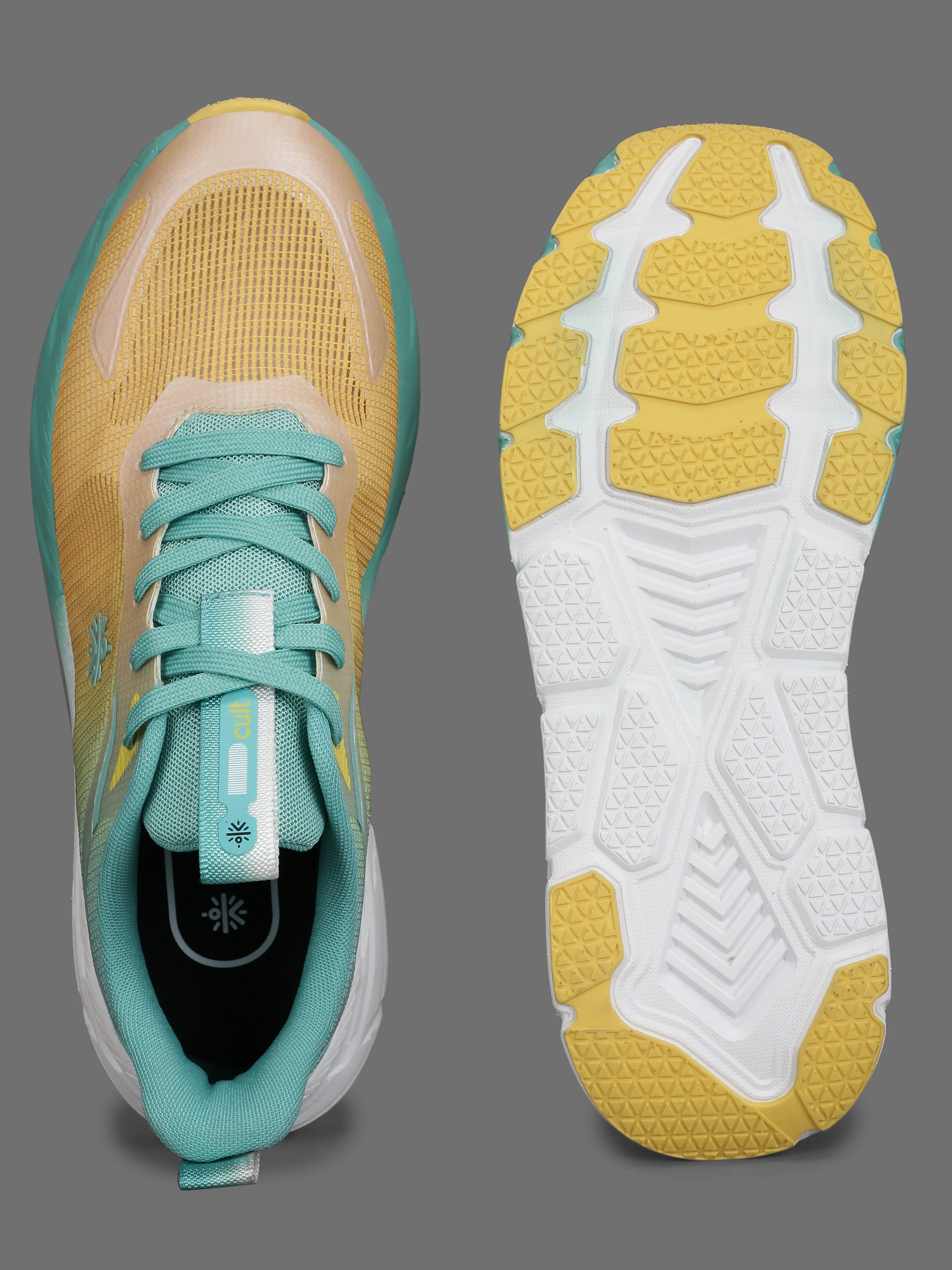 cult Men's Fortis Casual Shoes - Yellow/Mint Green - Image 6