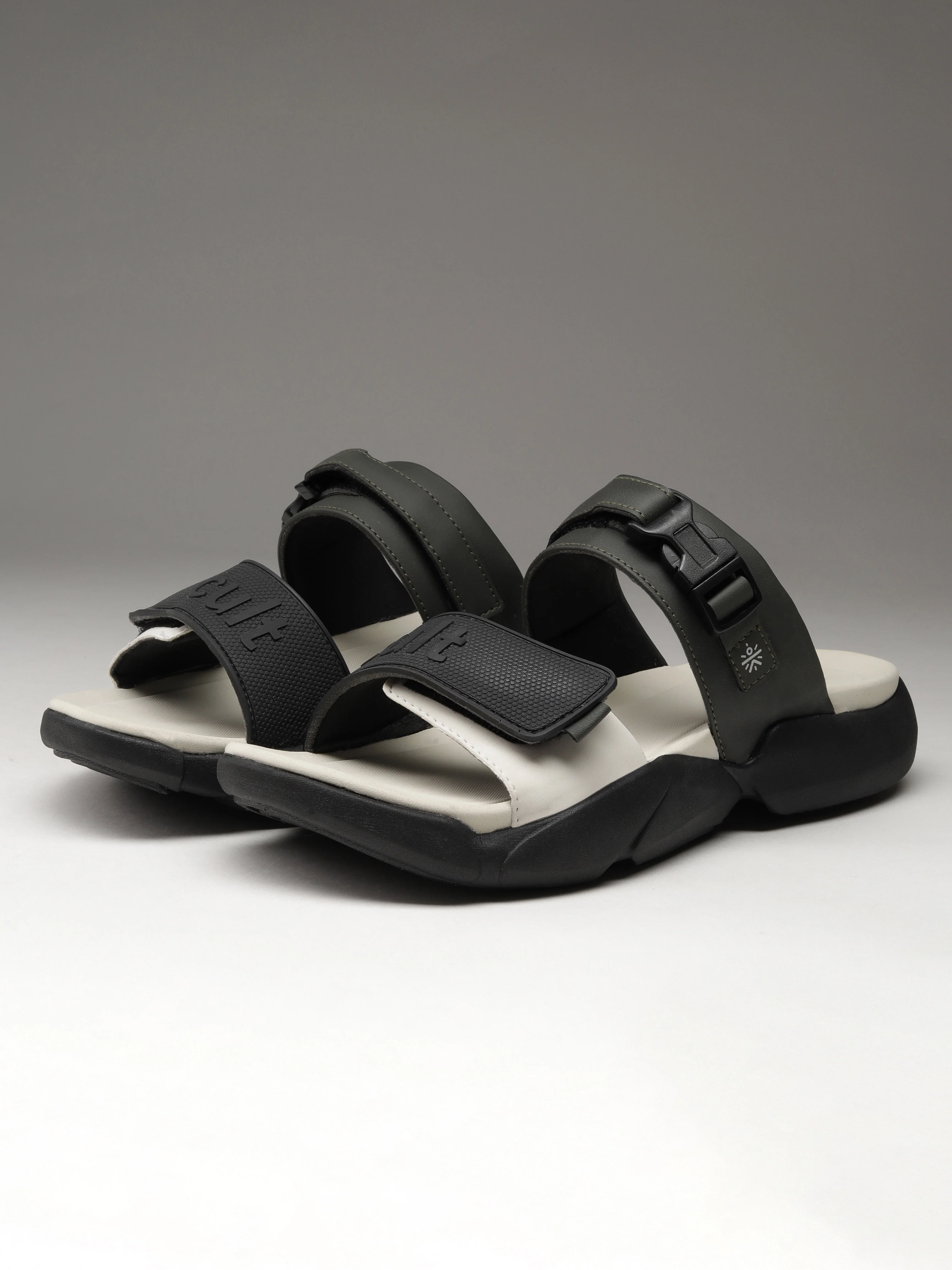 cult Men's GripFlex Sliders - Beige/Olive - Image 12