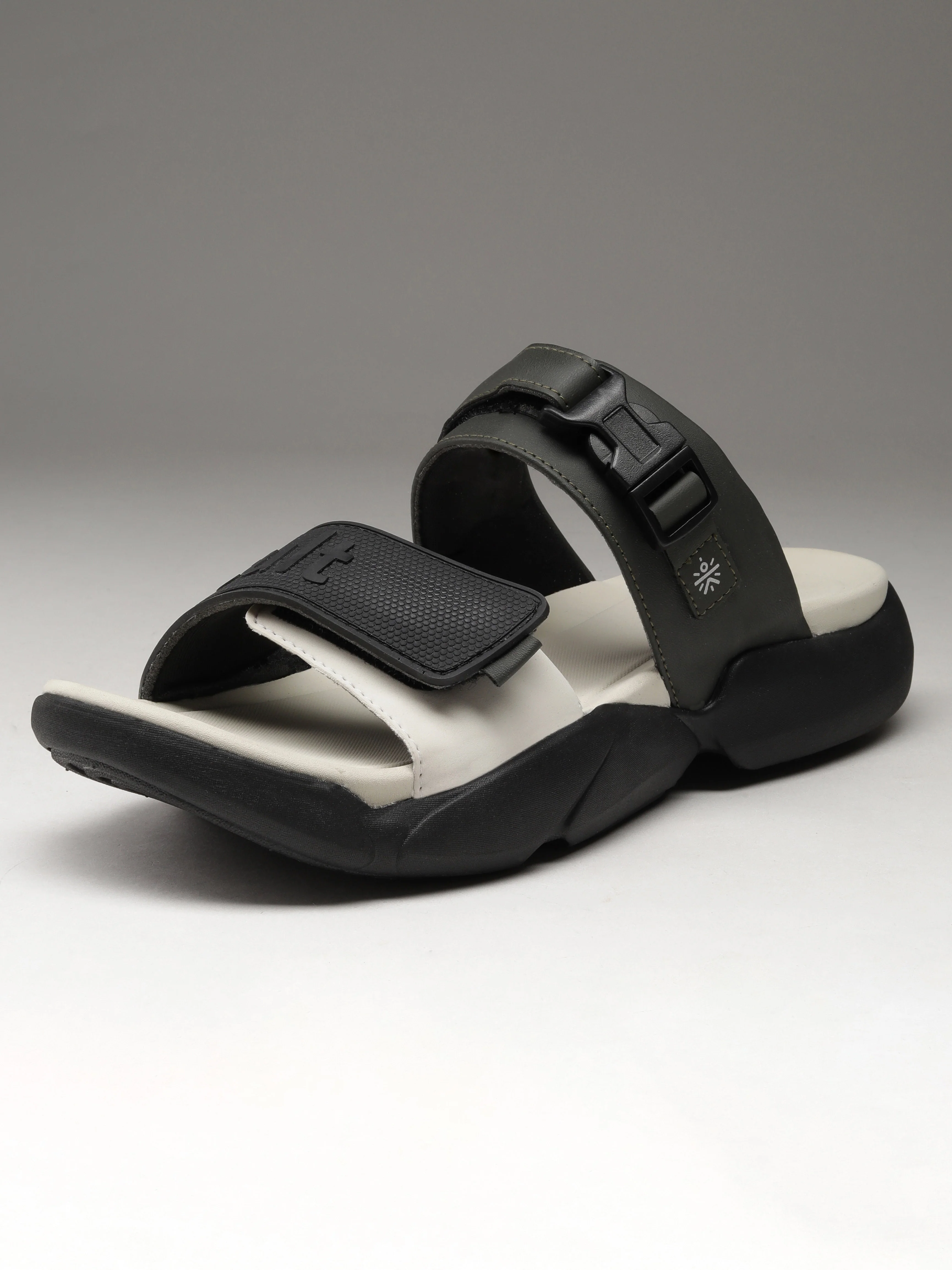 cult Men's GripFlex Sliders - Beige/Olive - Image 4