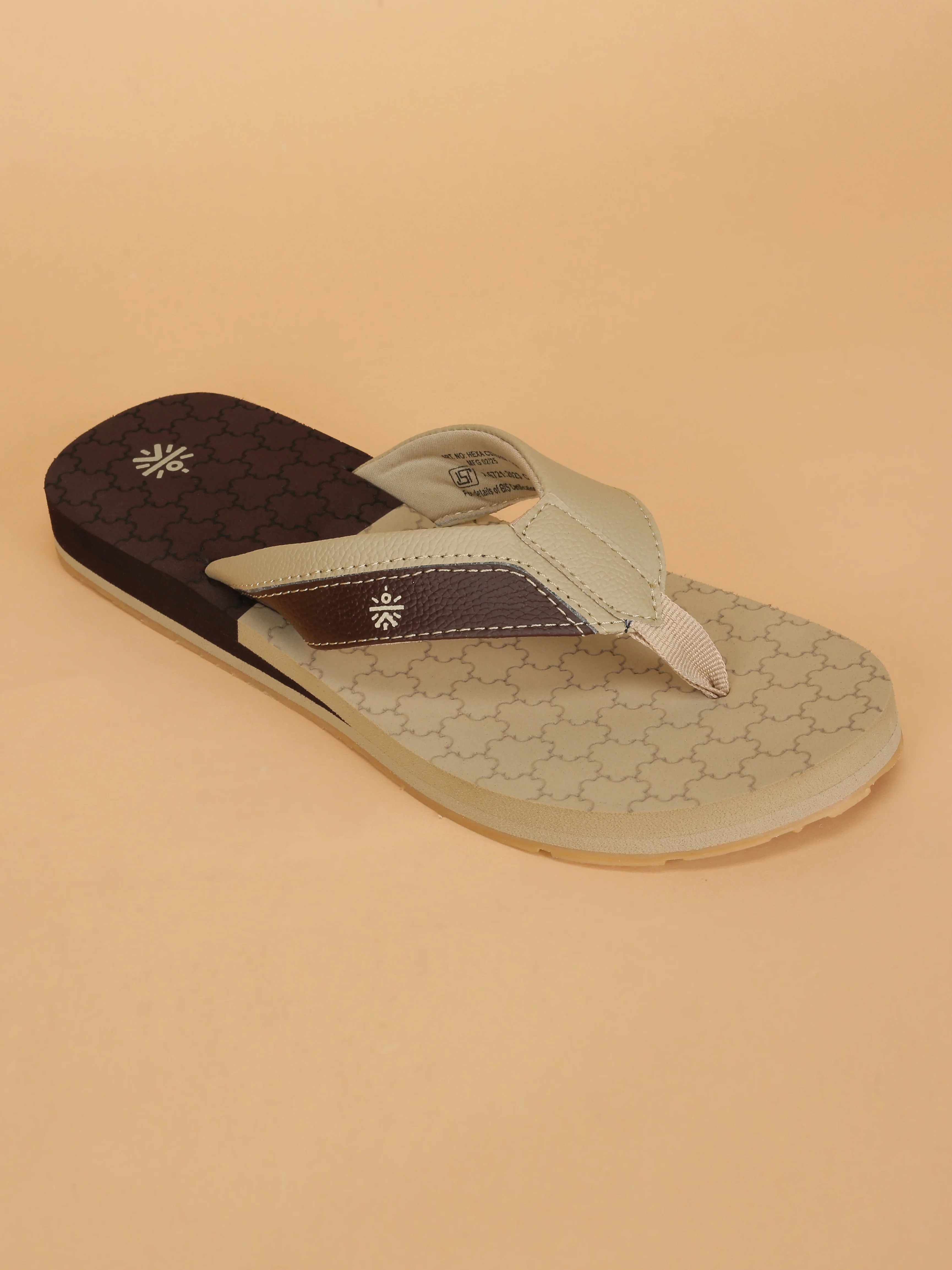 Cult Men's Hexa Flip Flops - Beige - Image 3