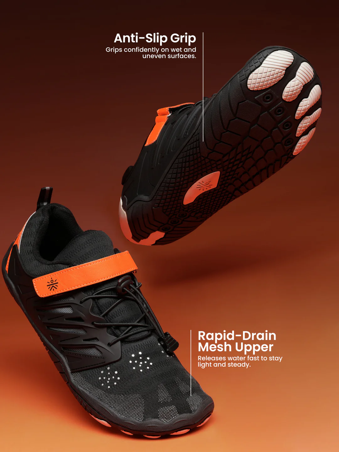 cult Men's HydroLite Barefoot Water Sport Shoes - Orange - Image 5