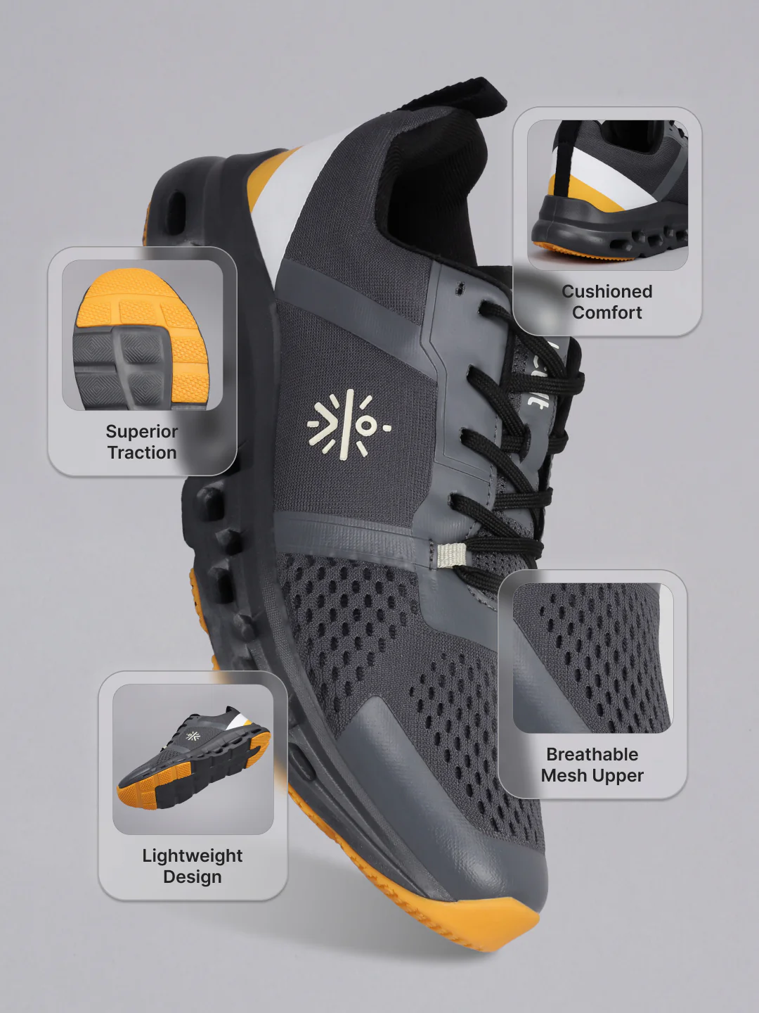 cult Men's JacquAir Sneaker Shoes - D.GREY - Image 3