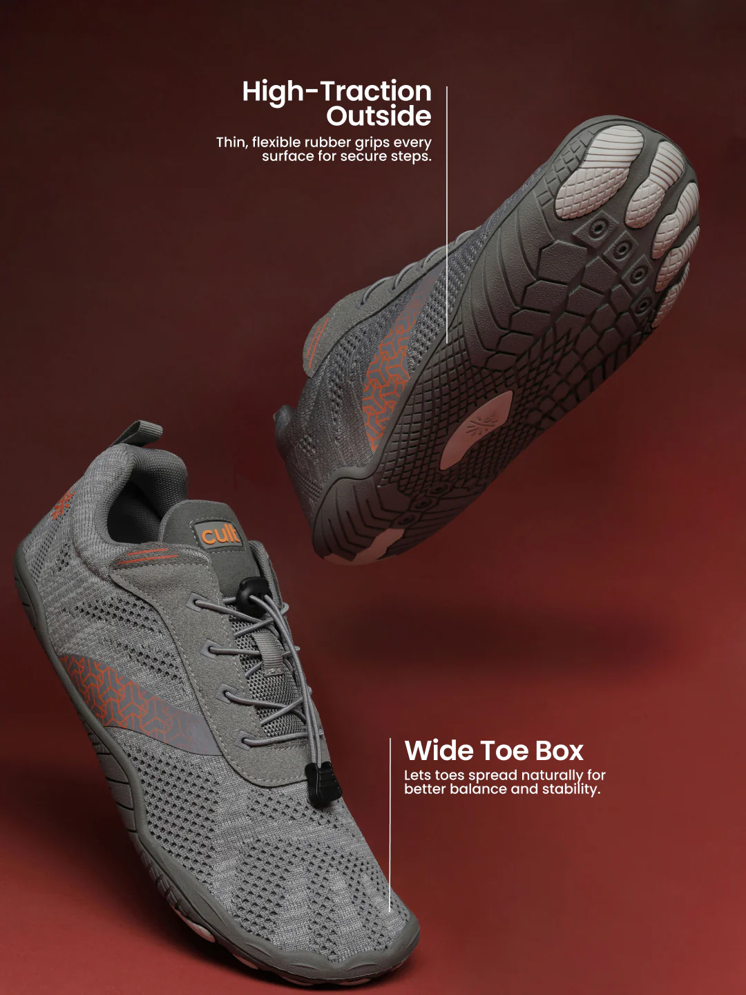 cult Men's KnitFit Barefoot Training Shoes - D.Grey - Image 6