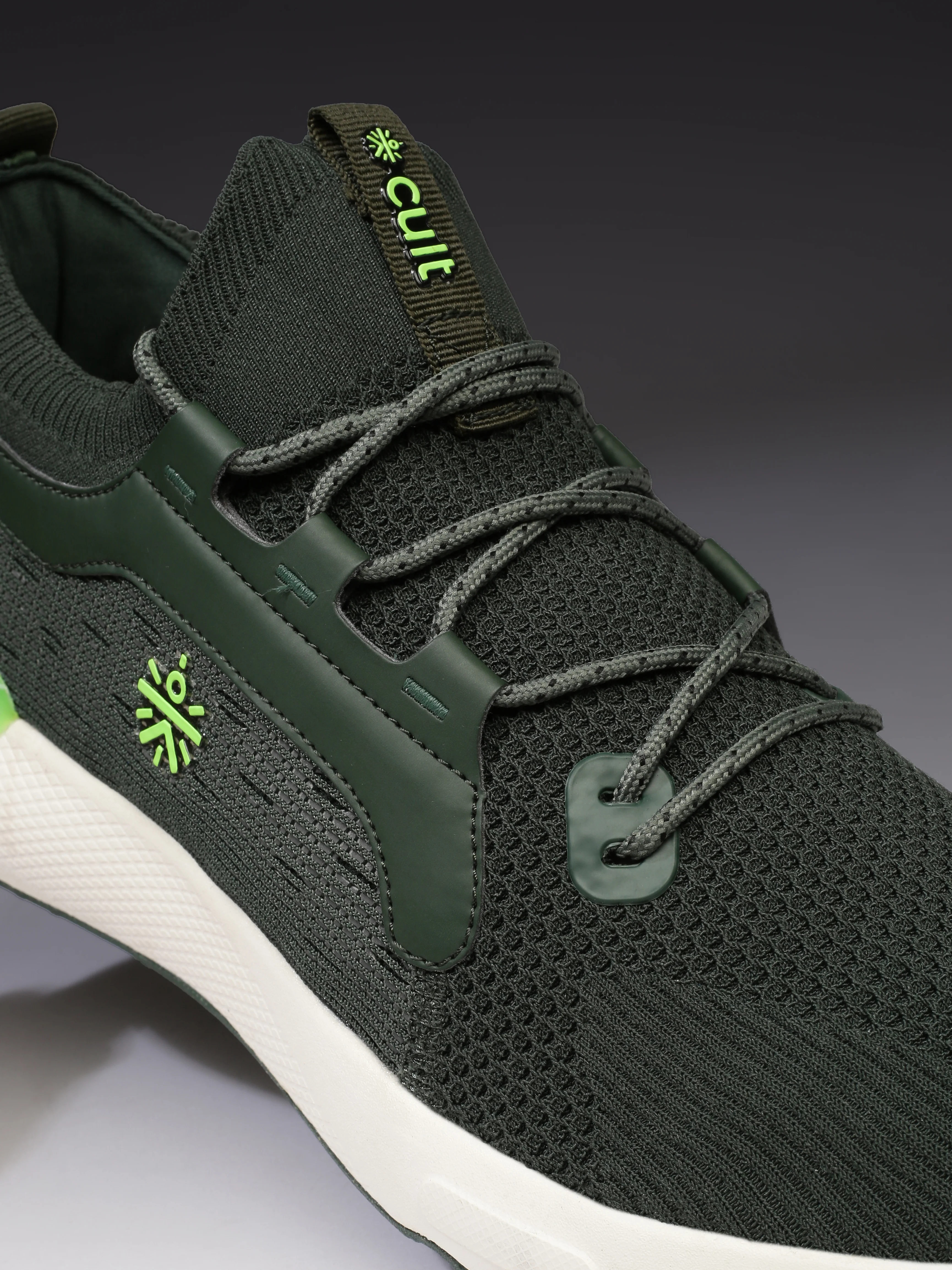 cult Men's Motive Running Shoes - Bottle Green/Neon Green - Image 8