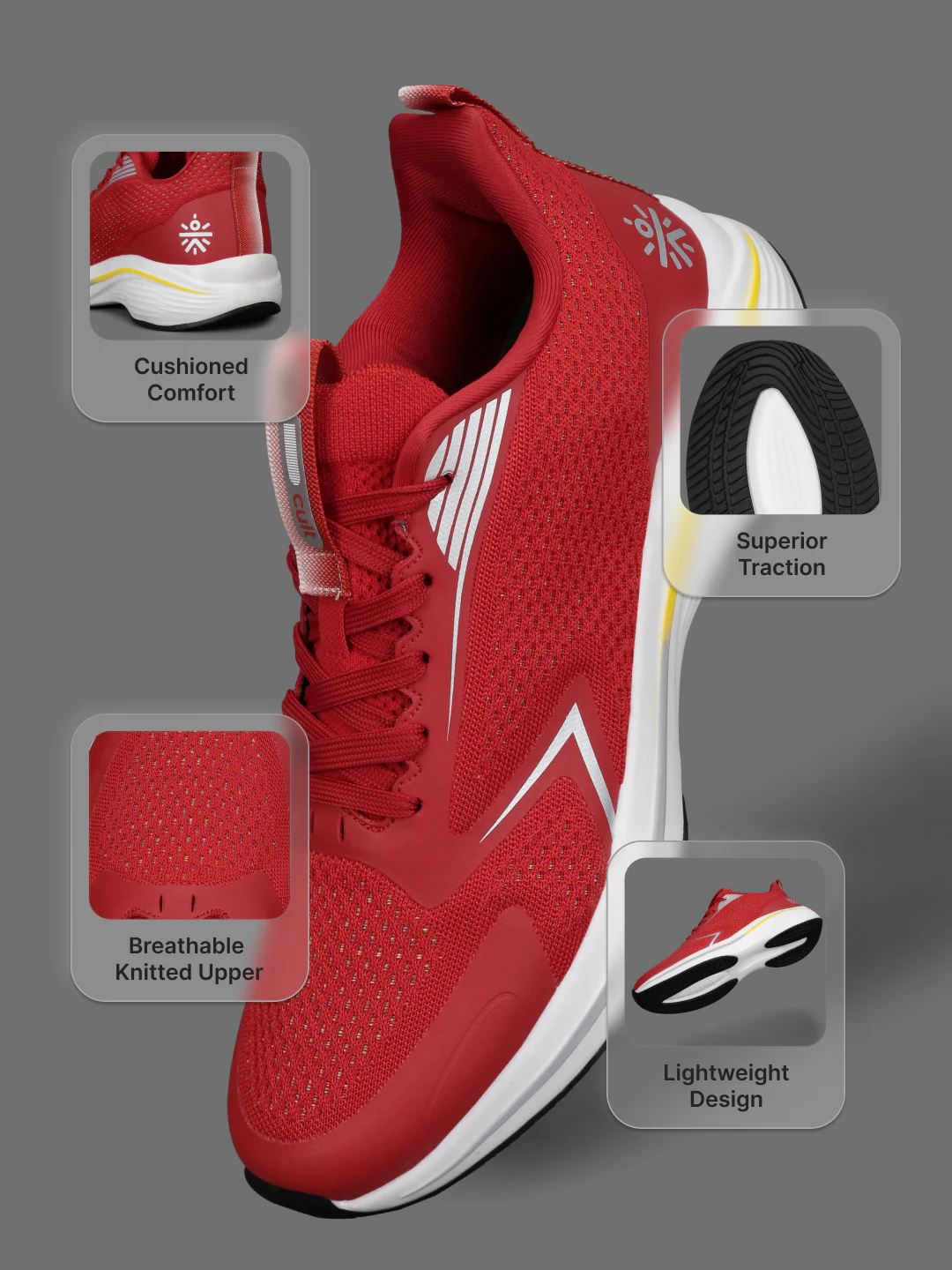 cult Men's Nexar Running Shoes - Red - Image 5