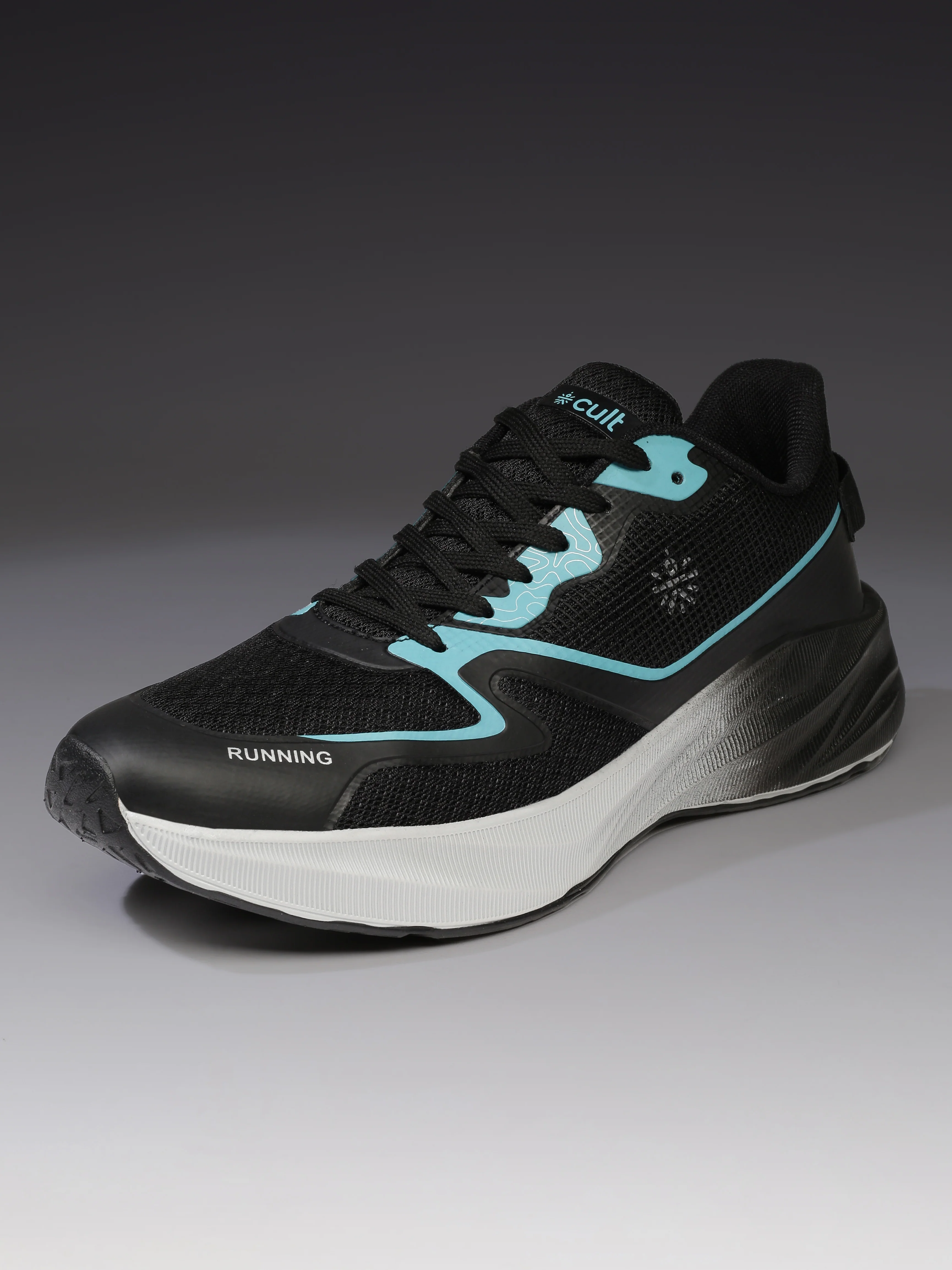 cult Men's Nitro Running Shoes - Black/Sea Green - Image 4