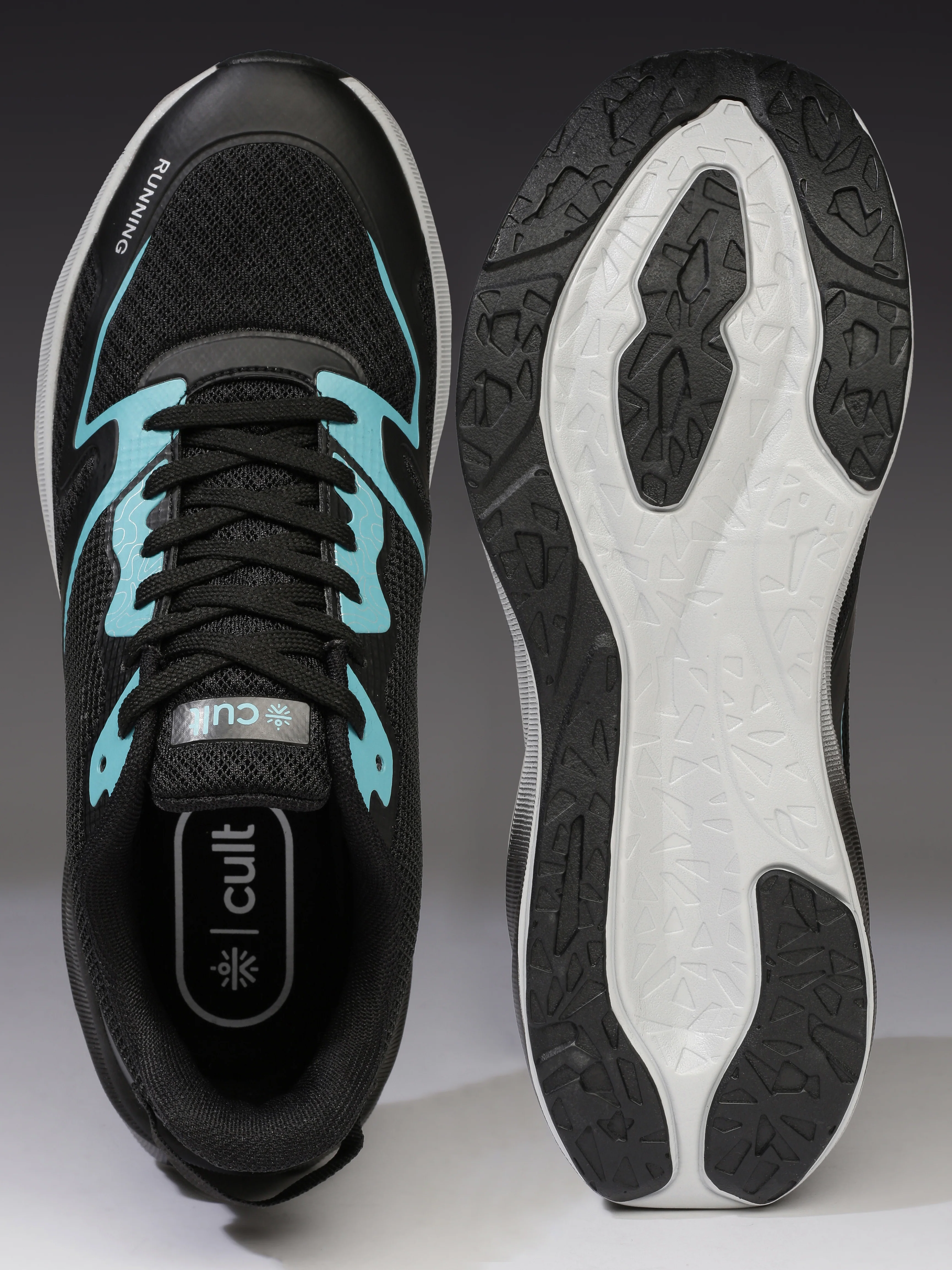cult Men's Nitro Running Shoes - Black/Sea Green - Image 9