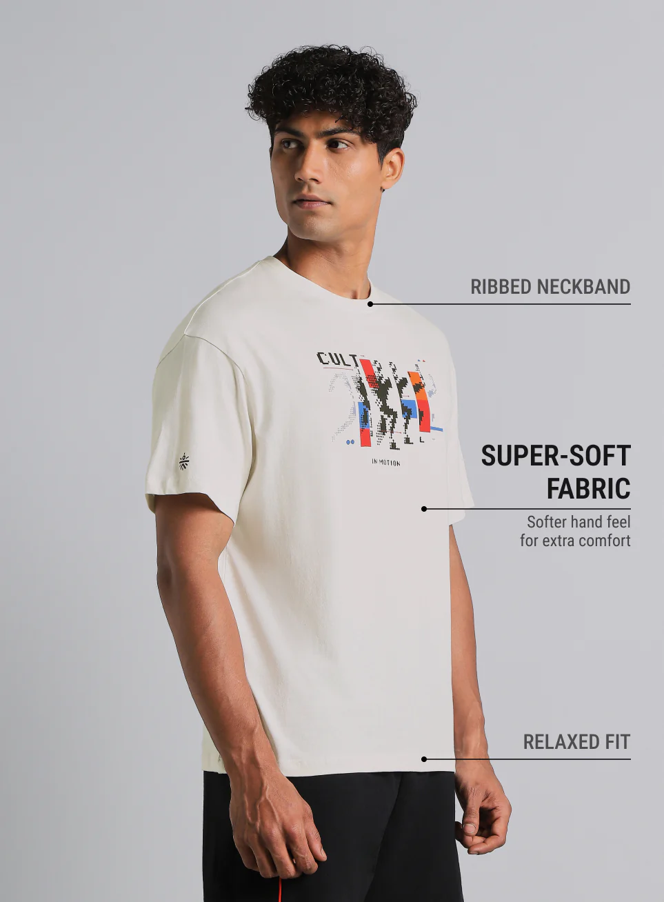 Cult Men's Off White in Motion Graphic Relaxed Fit T-shirt - Image 5