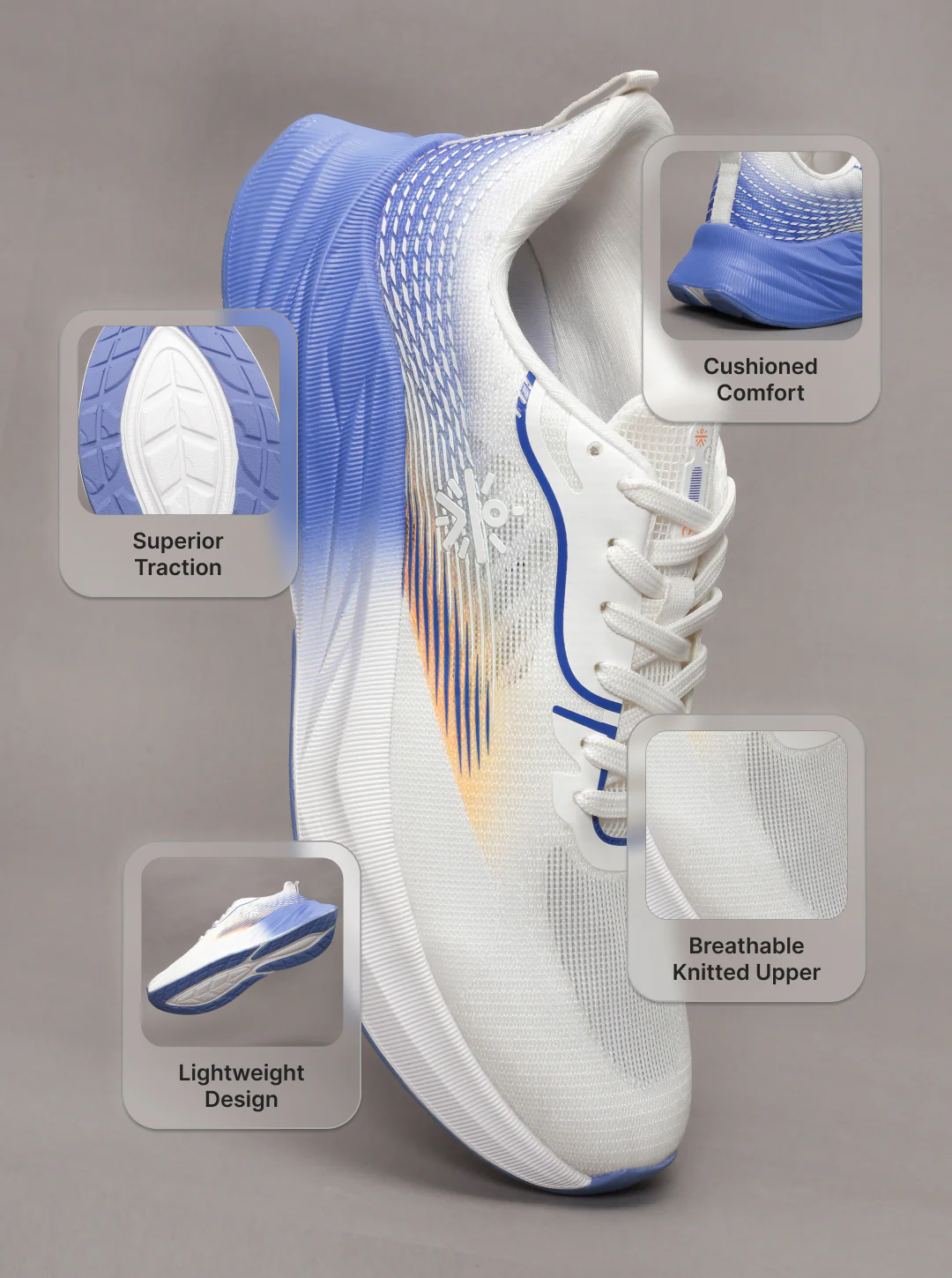 cult Men's Onyx Running Shoes - White/Blue - Image 7