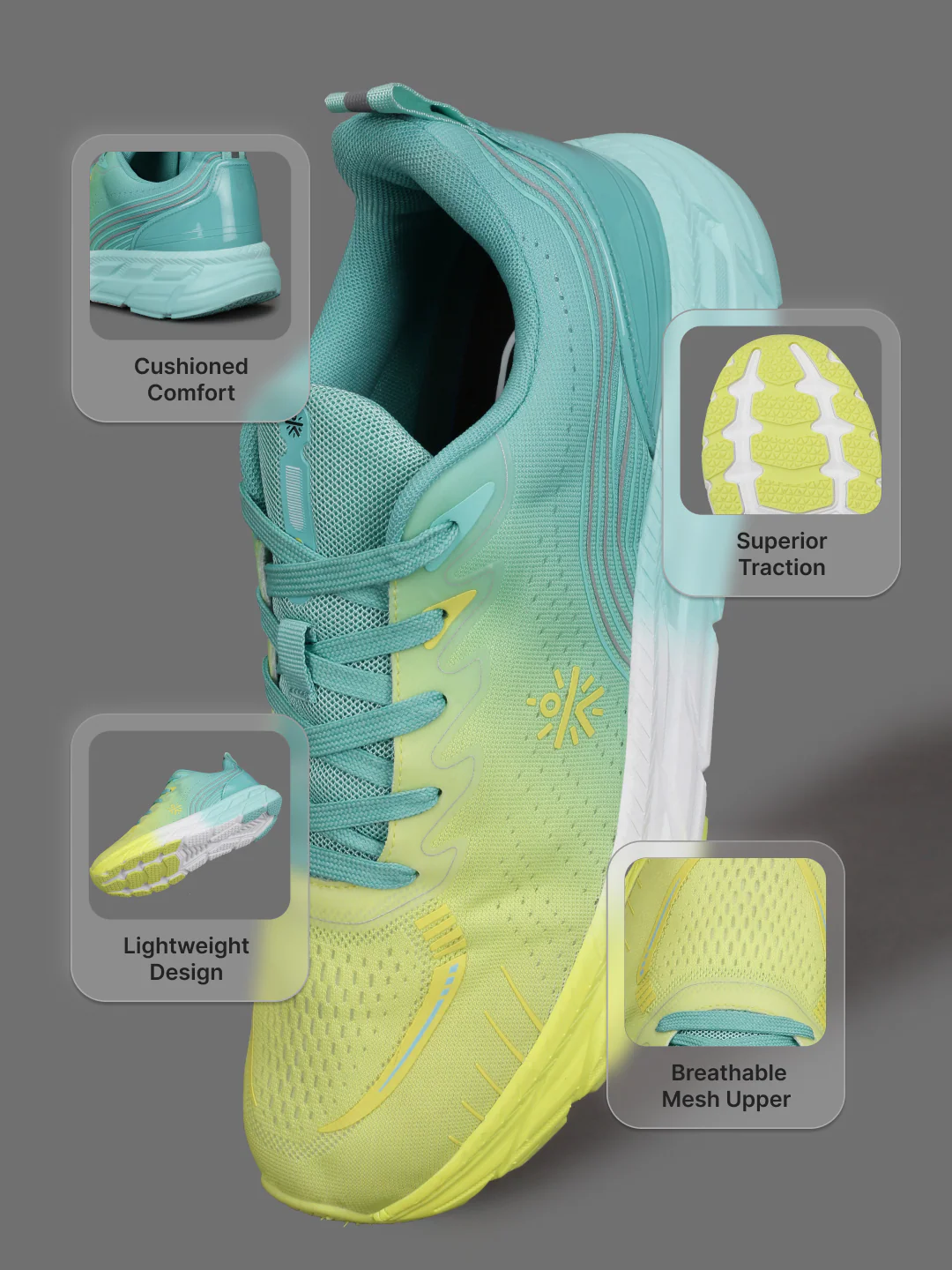 cult Men's Raptor Casual Shoes - Lemon Yellow/Mint Green - Image 5