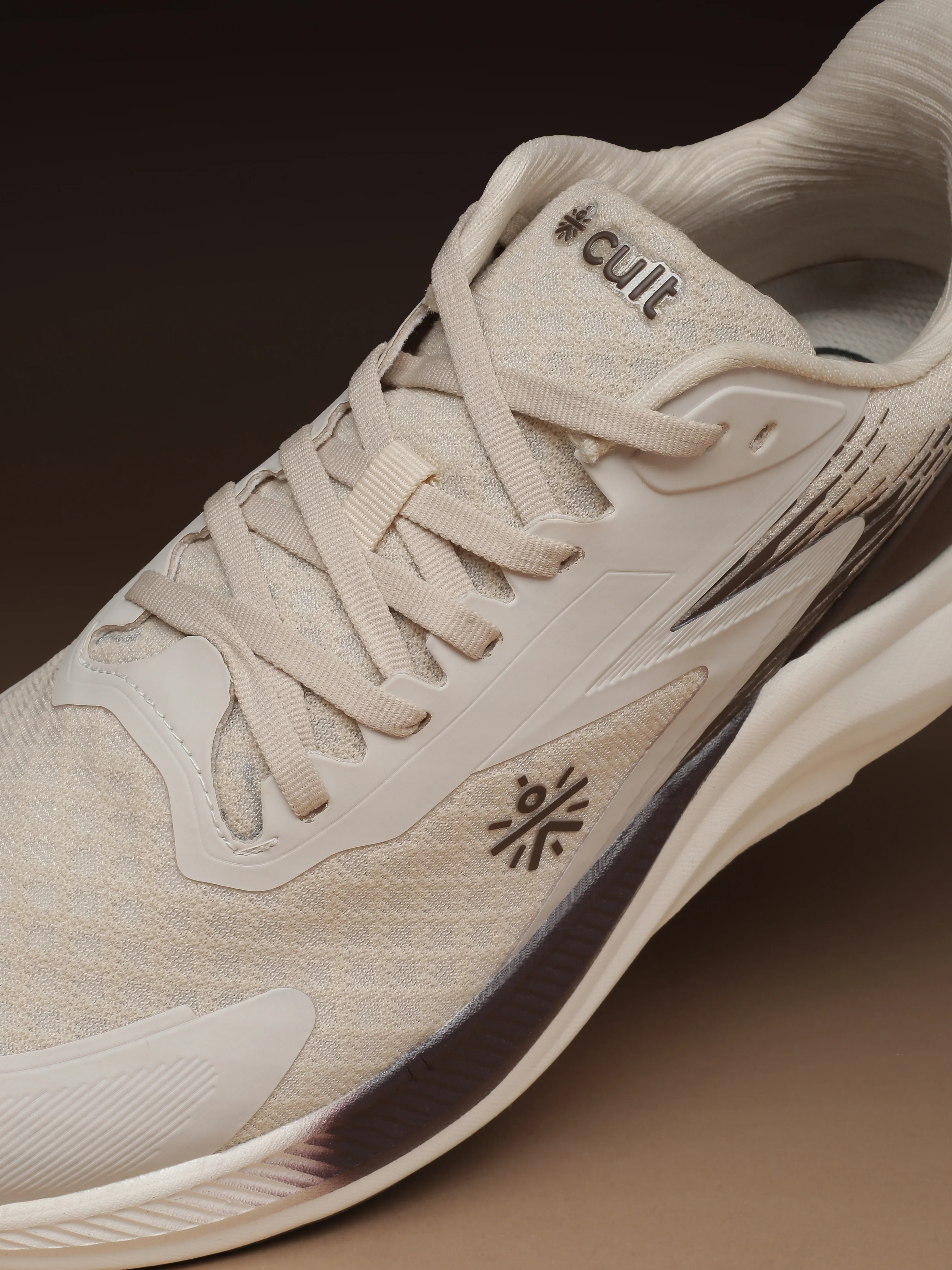 cult Men's Revix Running Shoes - Cream/Brown - Image 11