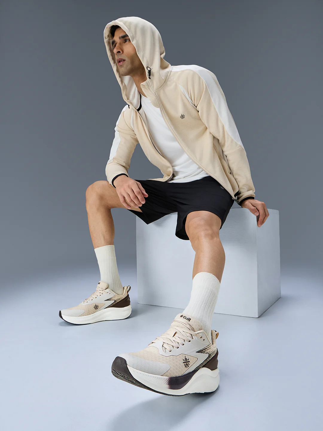 cult Men's Revix Running Shoes - Cream/Brown - Image 2