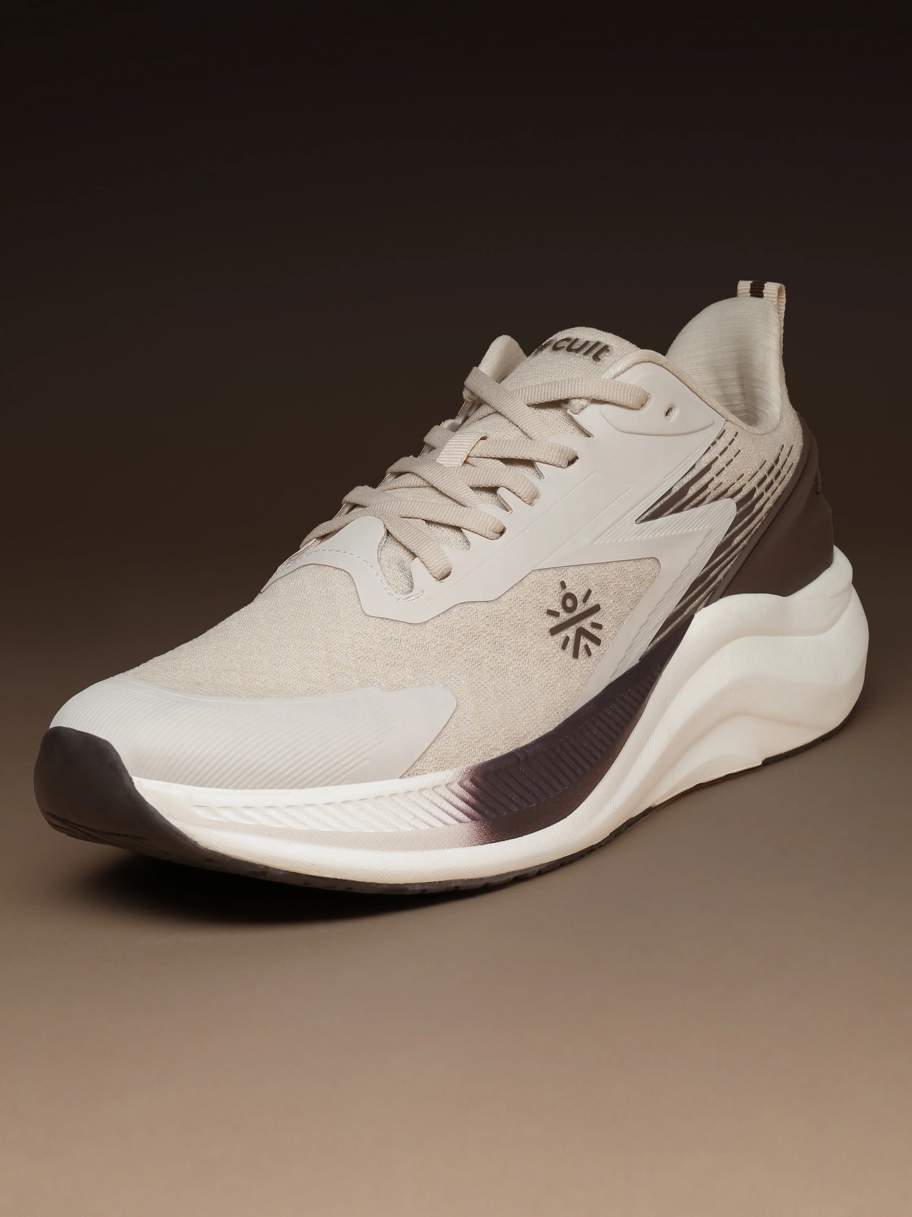 cult Men's Revix Running Shoes - Cream/Brown - Image 4