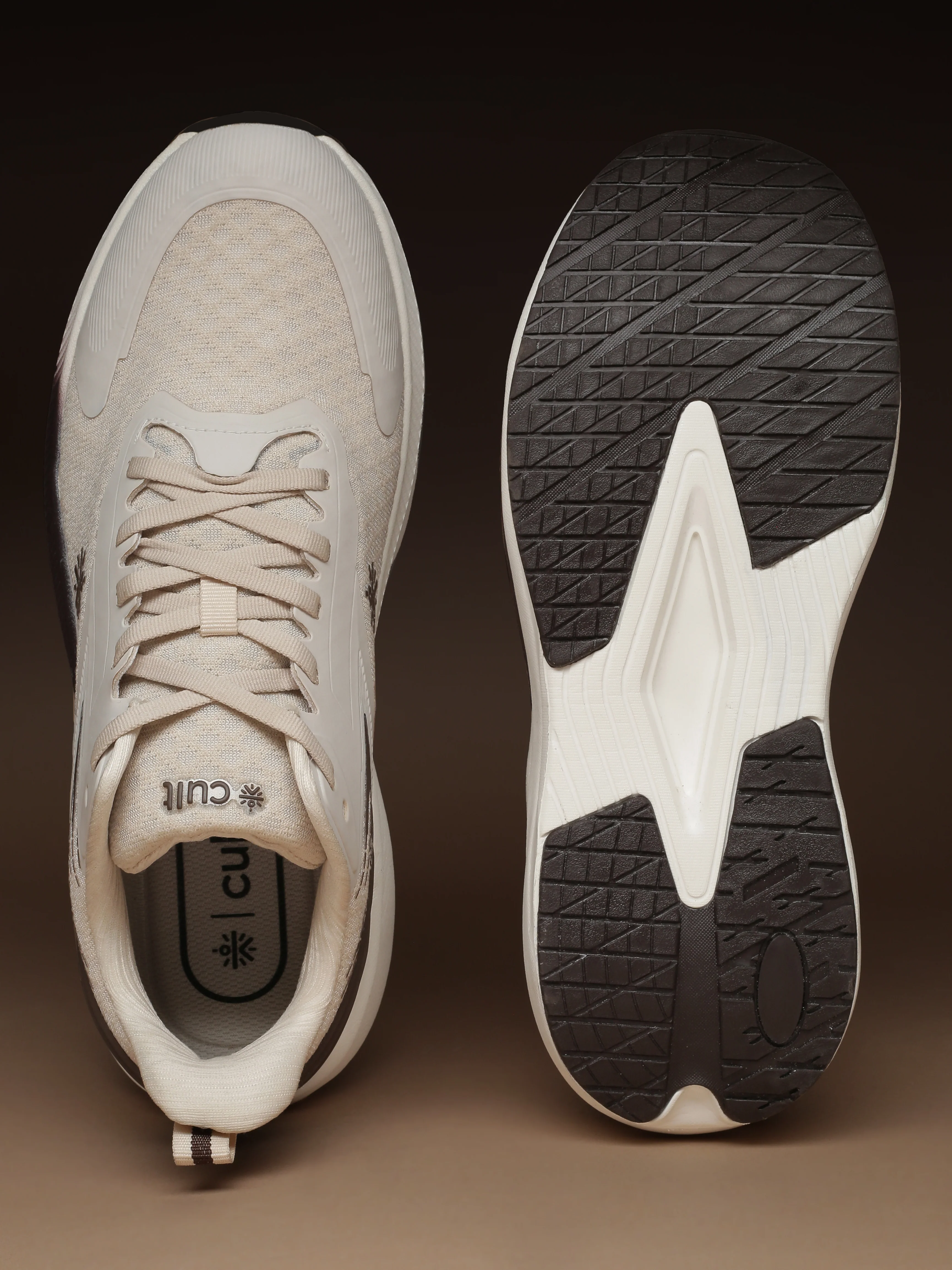 cult Men's Revix Running Shoes - Cream/Brown - Image 8