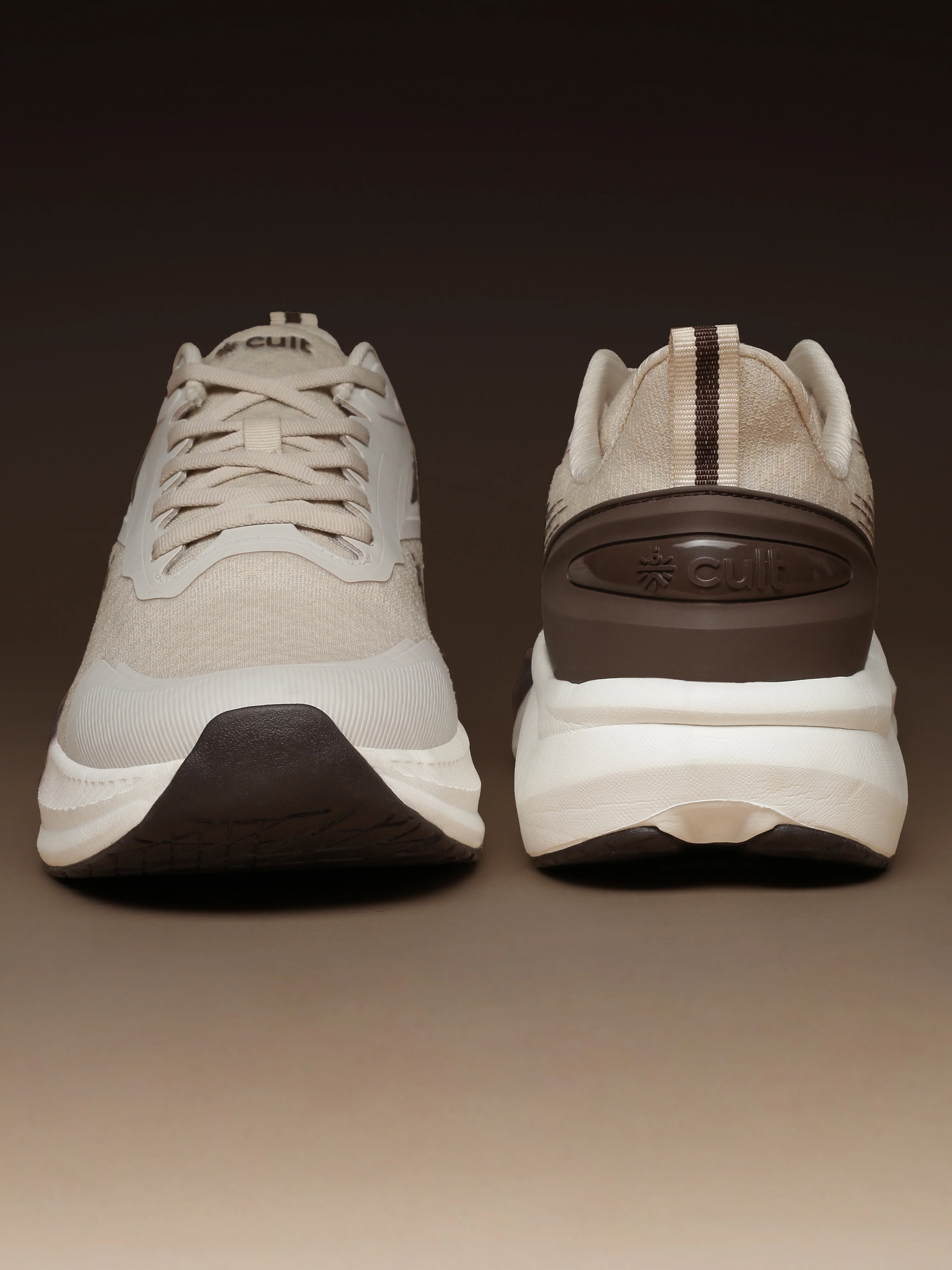 cult Men's Revix Running Shoes - Cream/Brown - Image 9