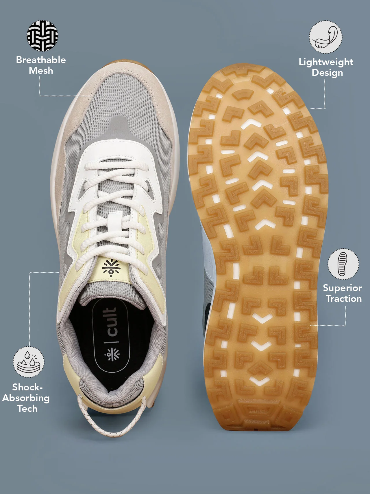 cult Men's StarDust Sneaker Shoes - Grey/Beige - Image 2