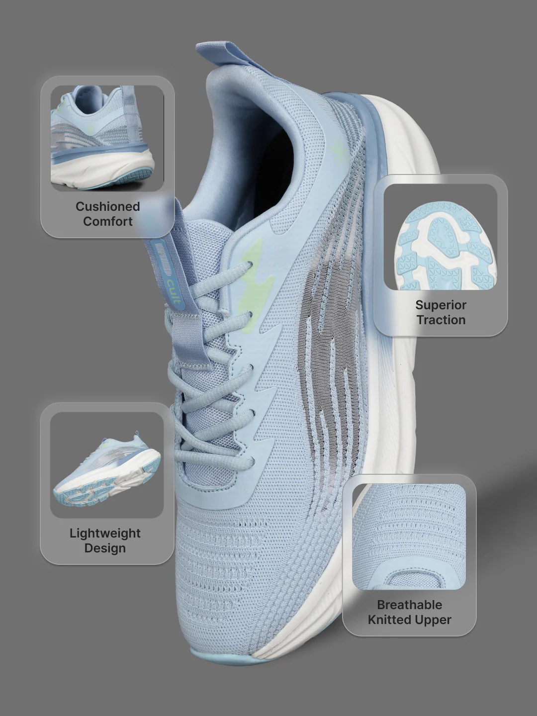 cult Men's Stormer Casual Shoes - Ice Blue - Image 5