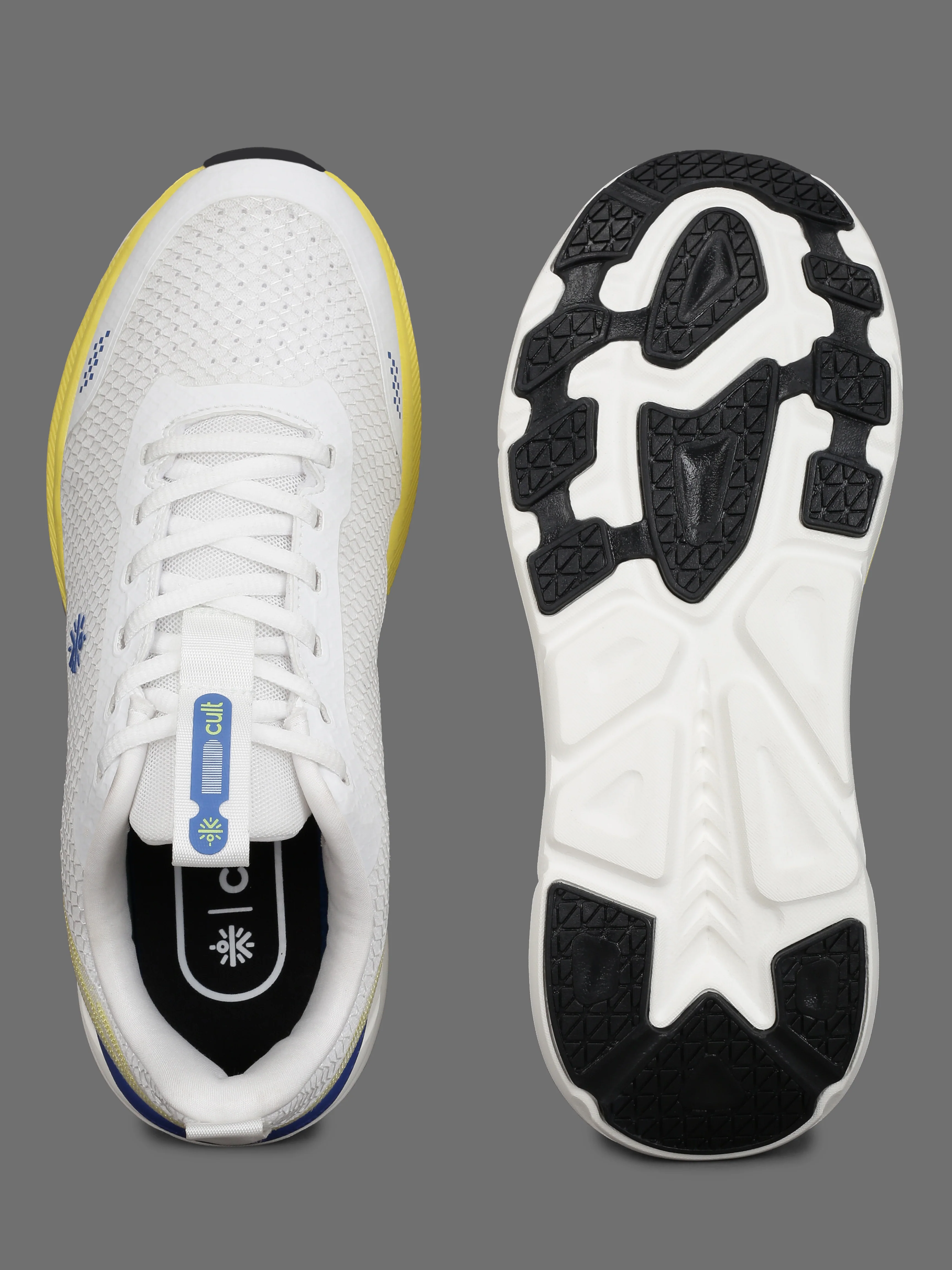 cult Men's Strion Running Shoes - White/Lime Yellow - Image 6