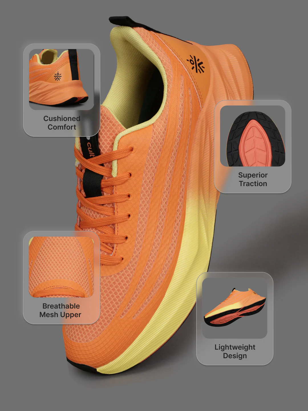 cult Men's Strix Running Shoes - Orange - Image 5