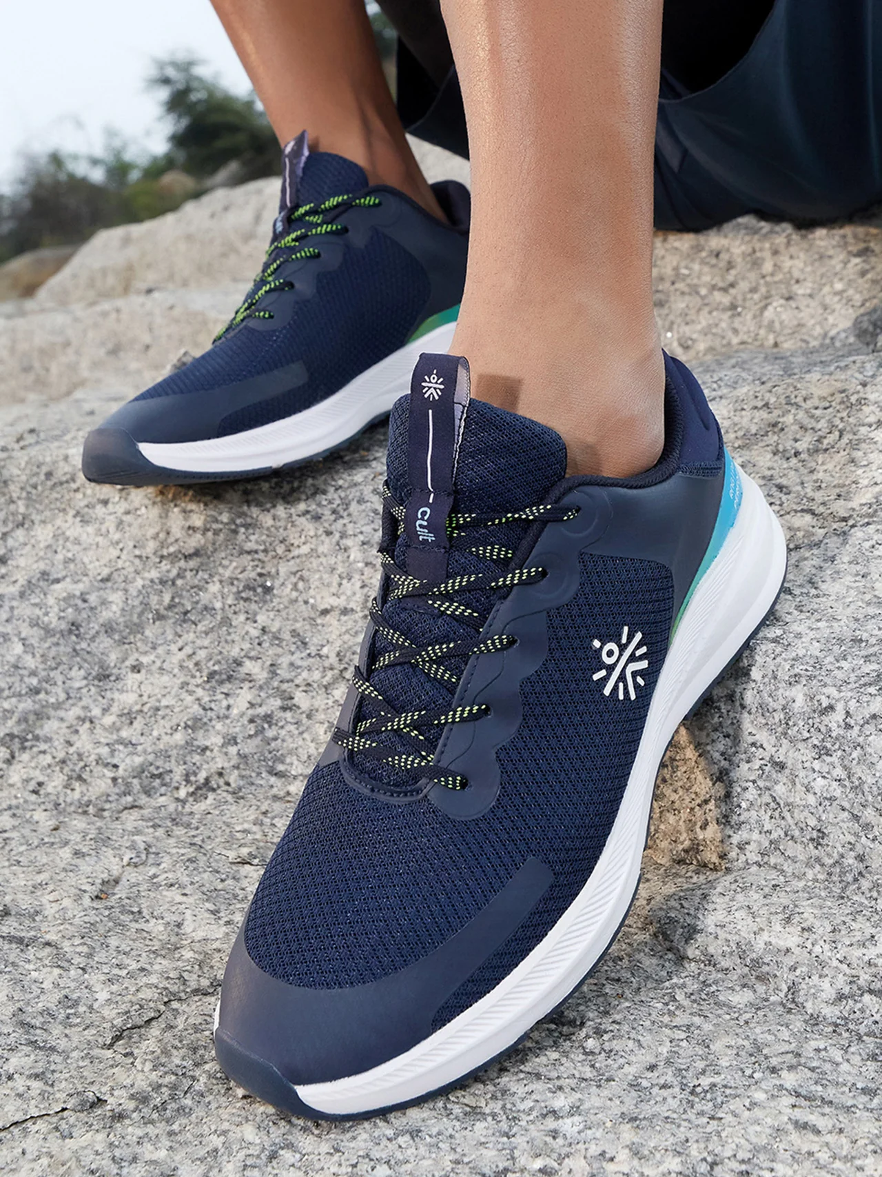 cult Men's SwiftStride Casual Shoes - Navy/Green - Image 2