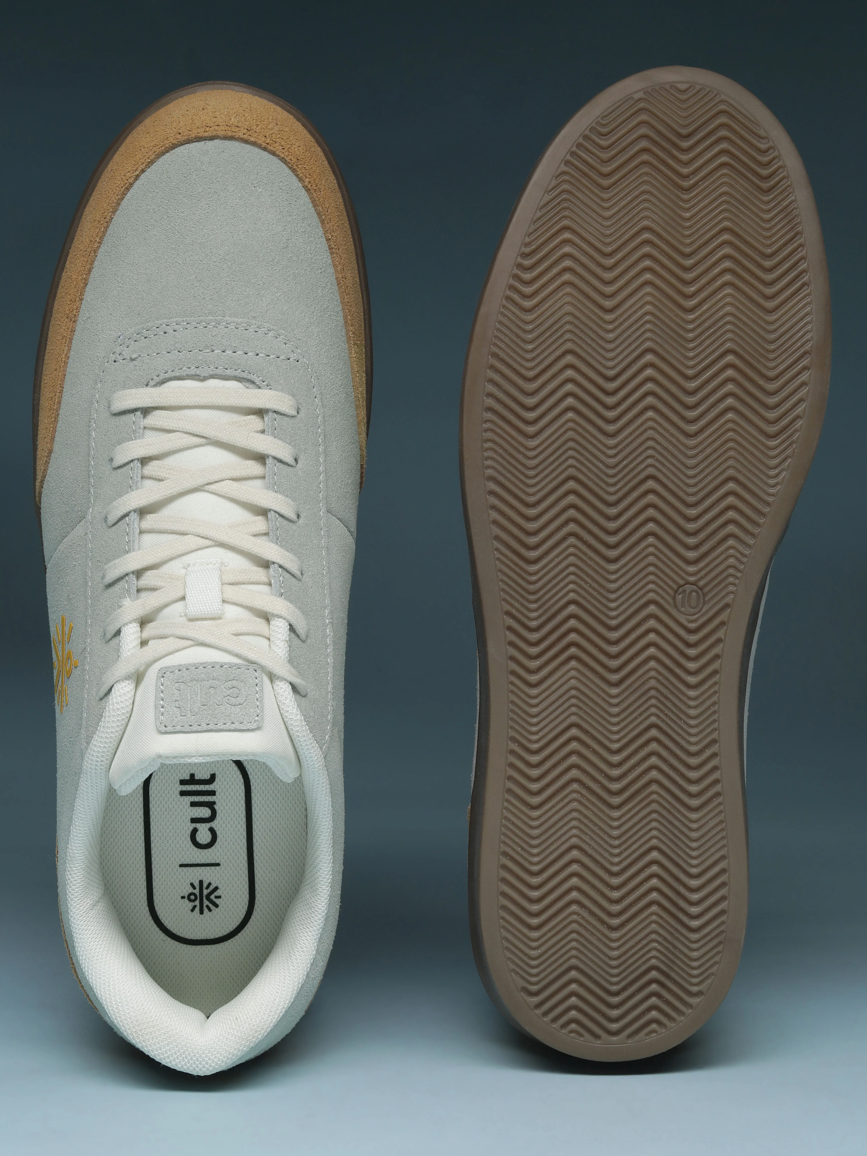 cult Men's Tauros Sneakers - Grey/Mustard - Image 8