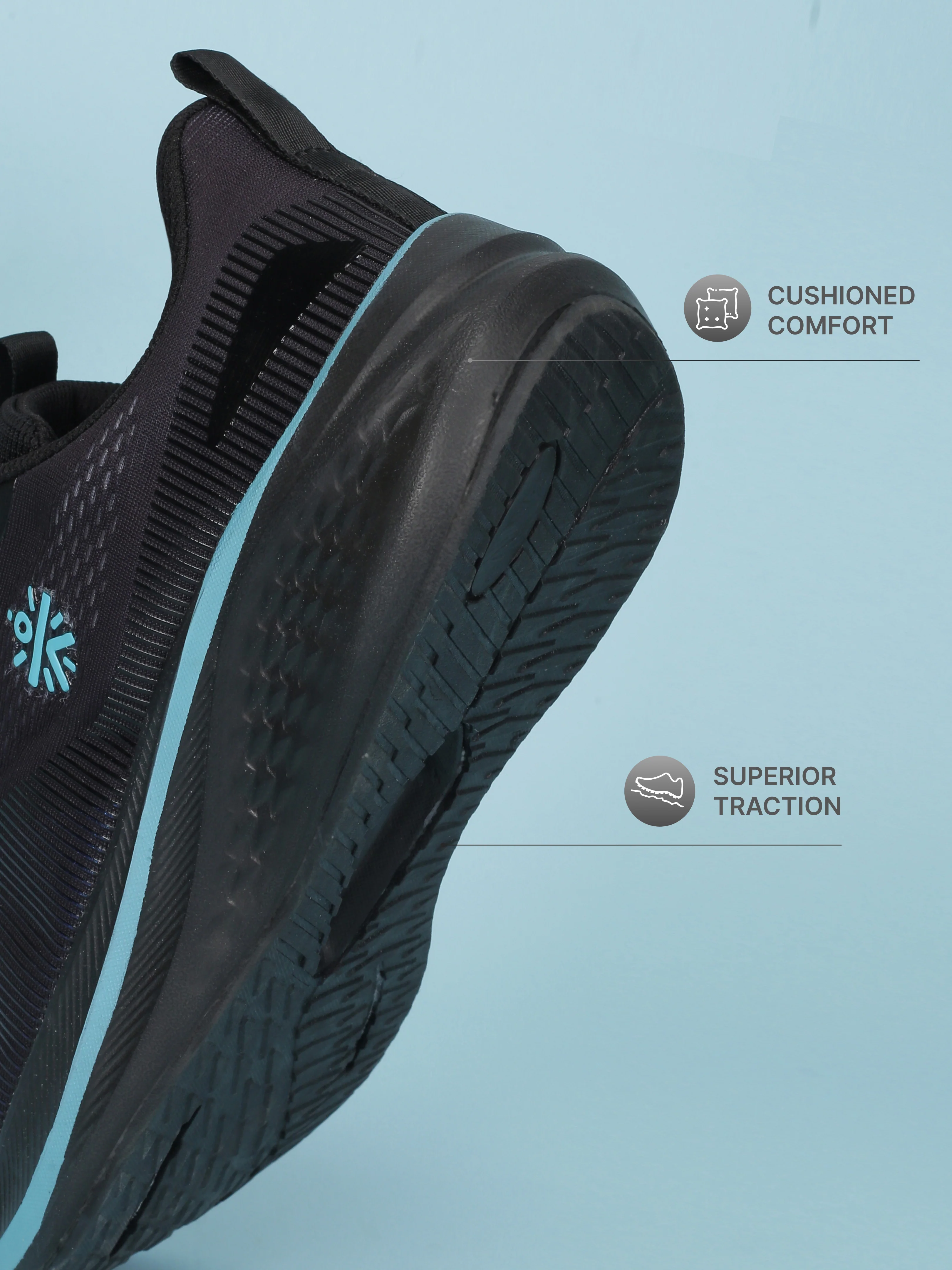 Cult Men's Typhon Running Shoes - Black/Turquoise - Image 6