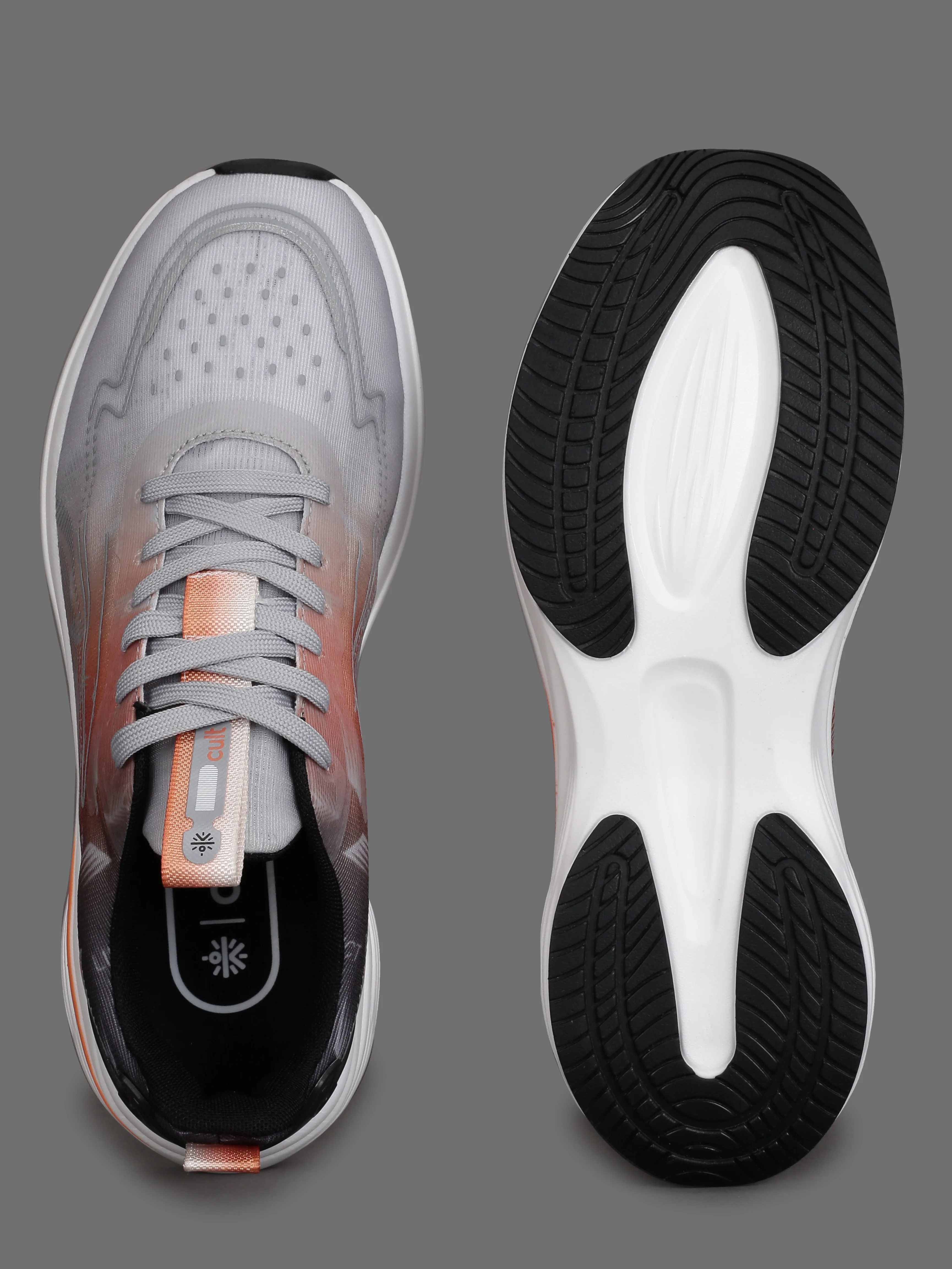cult Men's Xypher Running Shoes - D.Grey/Orange - Image 7