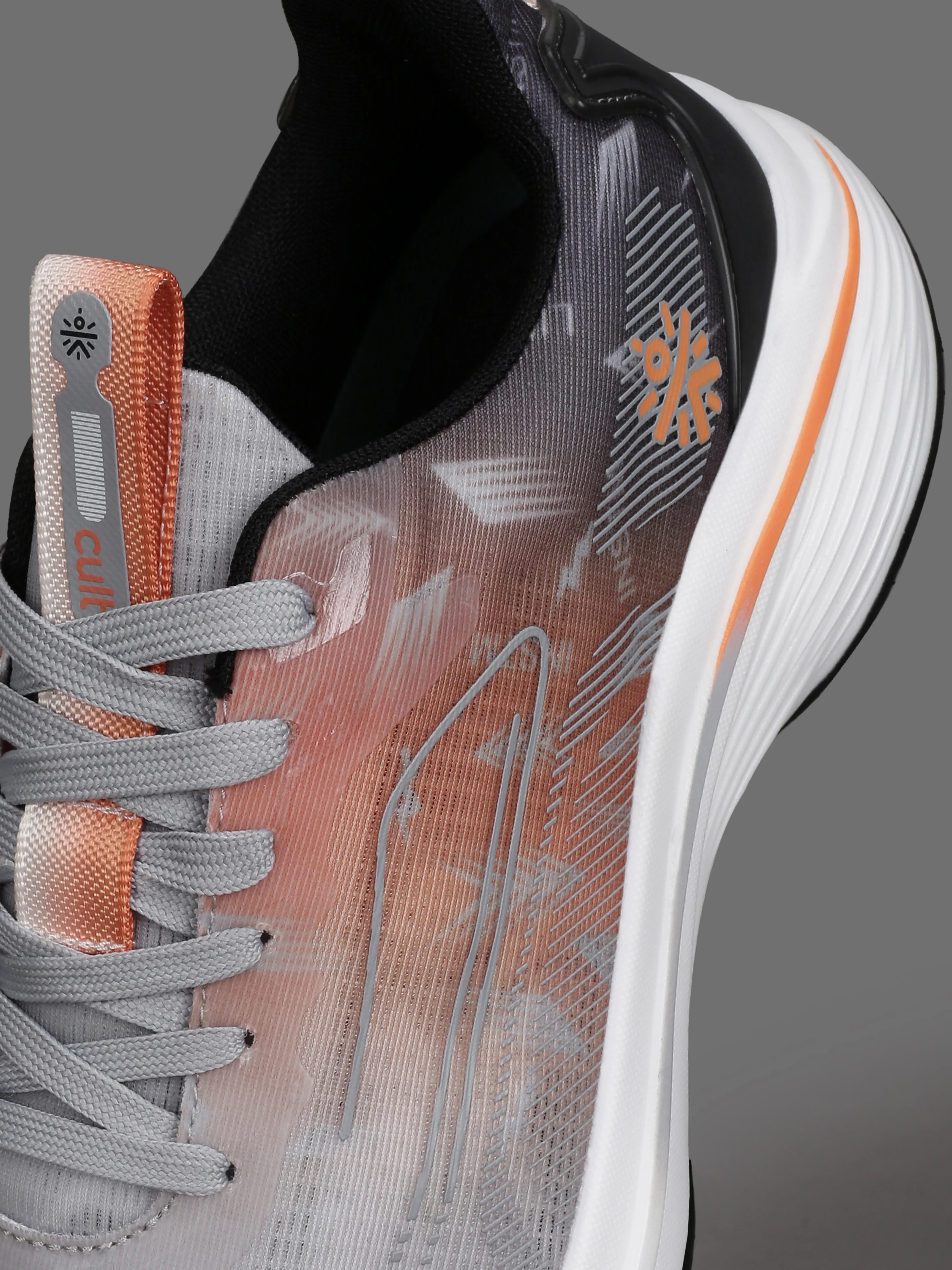 cult Men's Xypher Running Shoes - D.Grey/Orange - Image 9