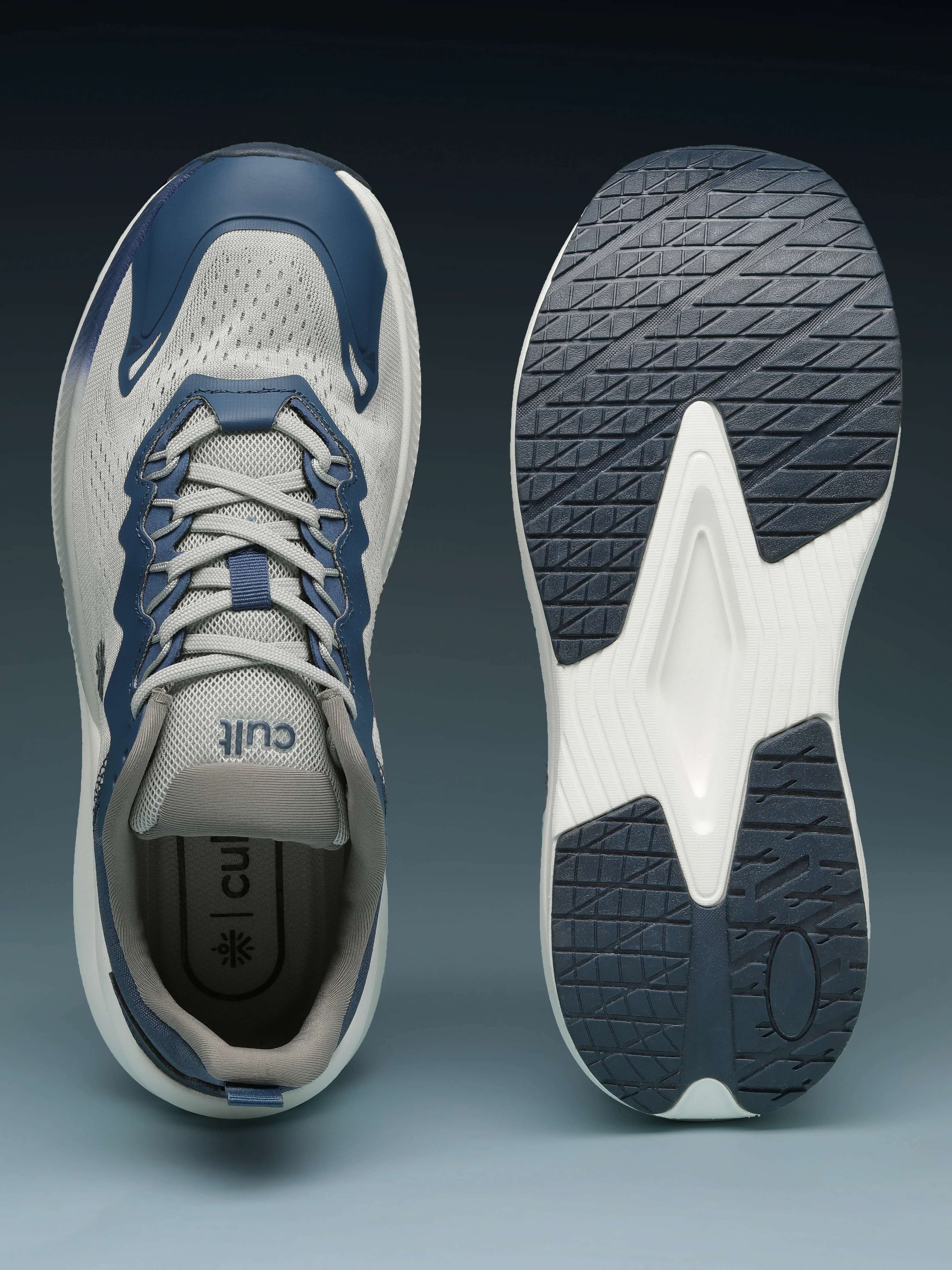 cult Men's Zeon Running Shoes - L.Grey/Teal - Image 9