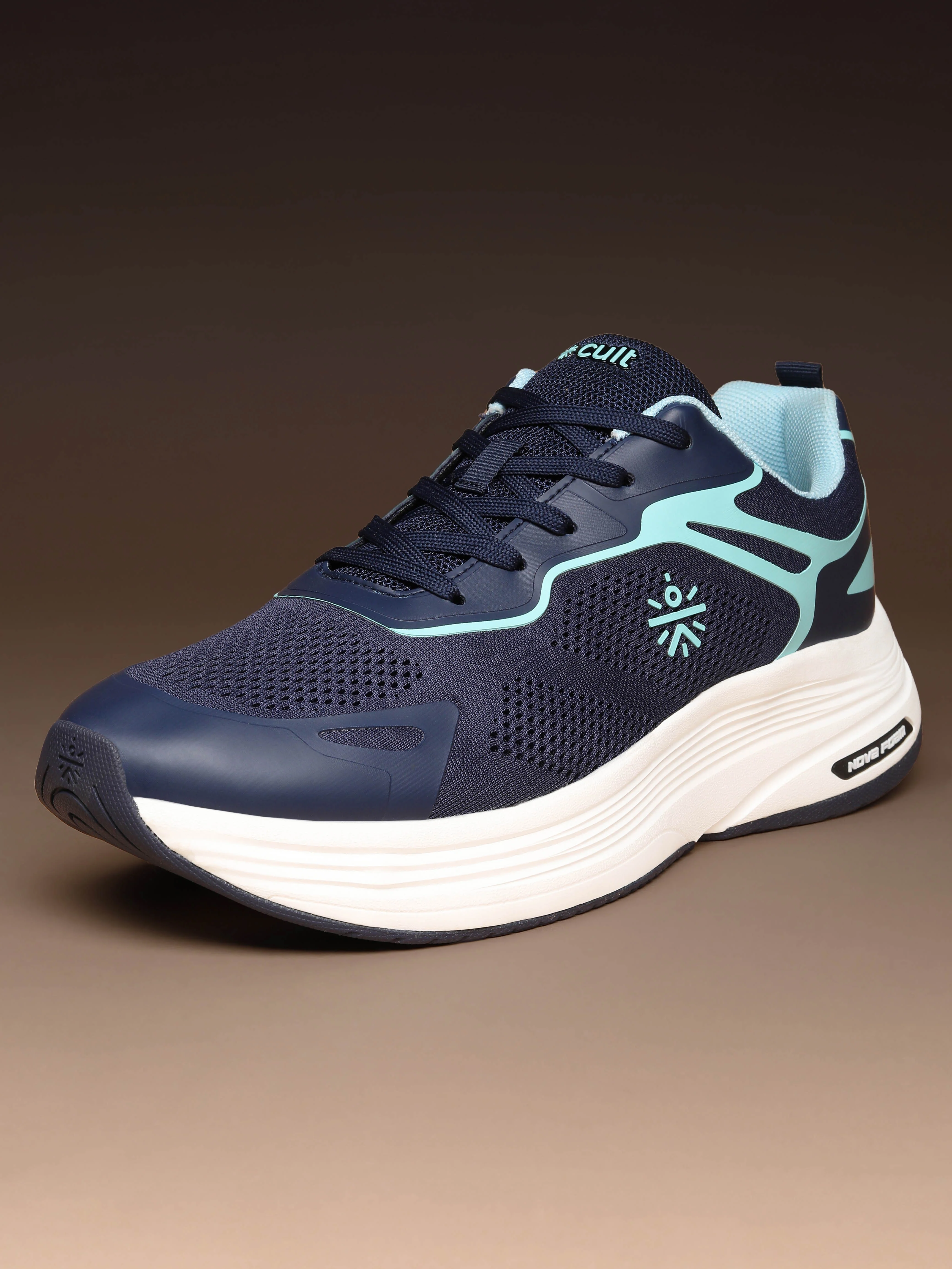 cult Men's Zyon Running Shoes with Durable Rubber Outsole & Cushioning for Runs up to 20 km - Teal/Mint - Image 4