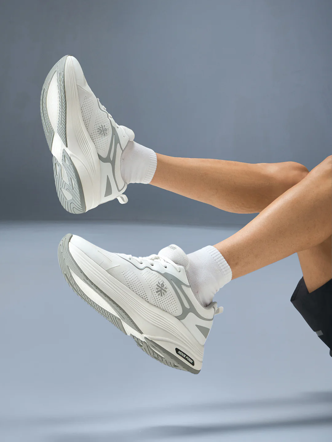 cult Men's Zyon Running Shoes with Durable Rubber Outsole & Cushioning for Runs up to 20 km - White/L.Grey - Image 7