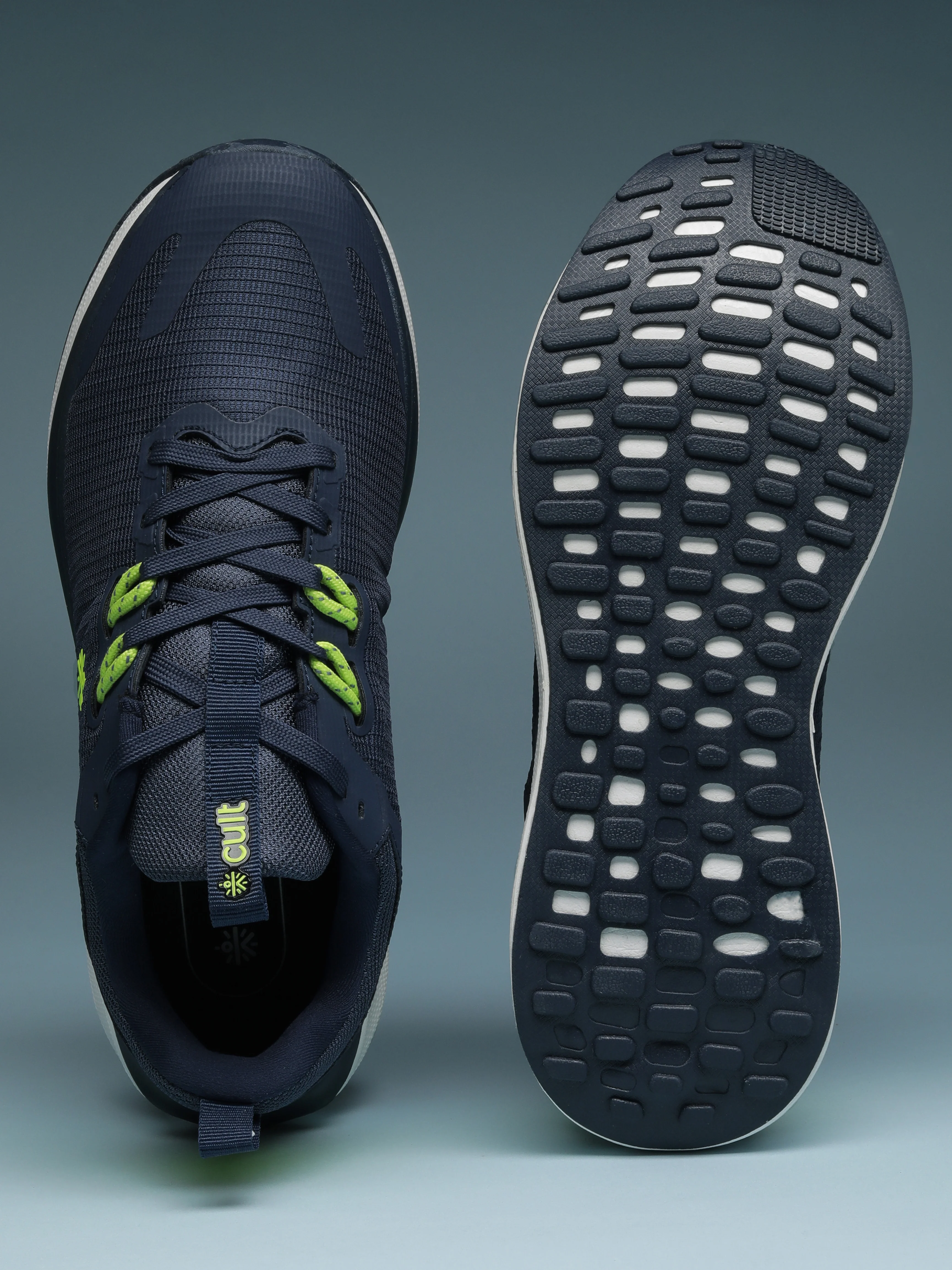 cult Men's Zyro Running Shoes - Navy/P.Green - Image 9