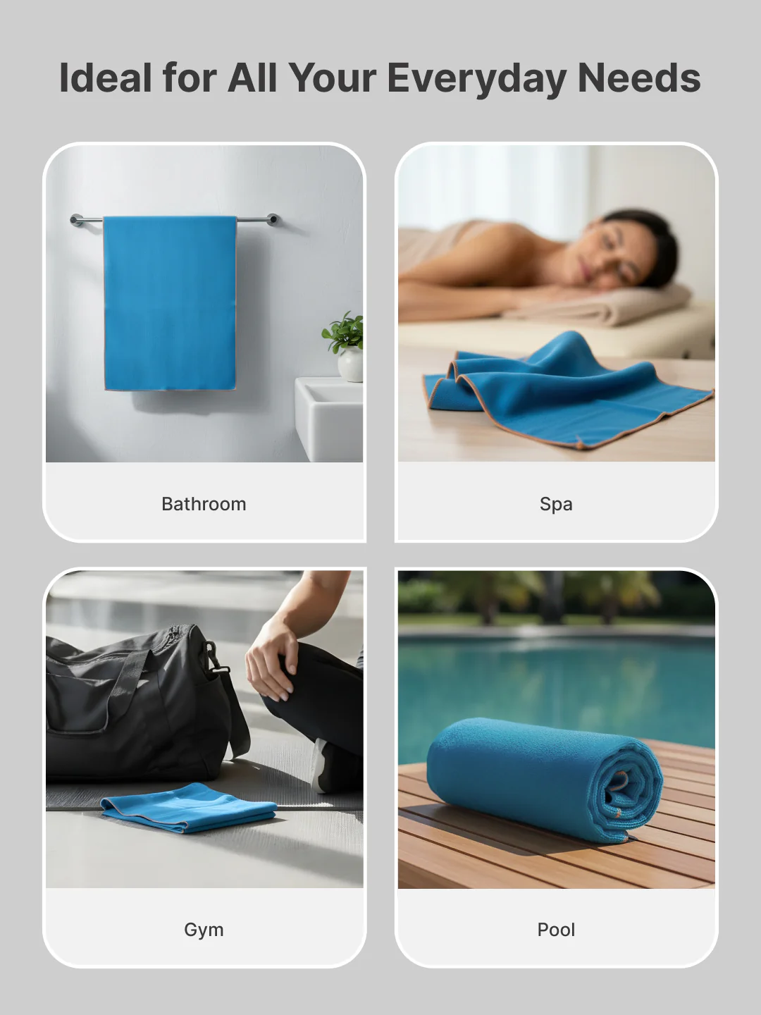 cult Microfiber Gym Towel for Men & Women with Elastic Loop - Medium - Image 6