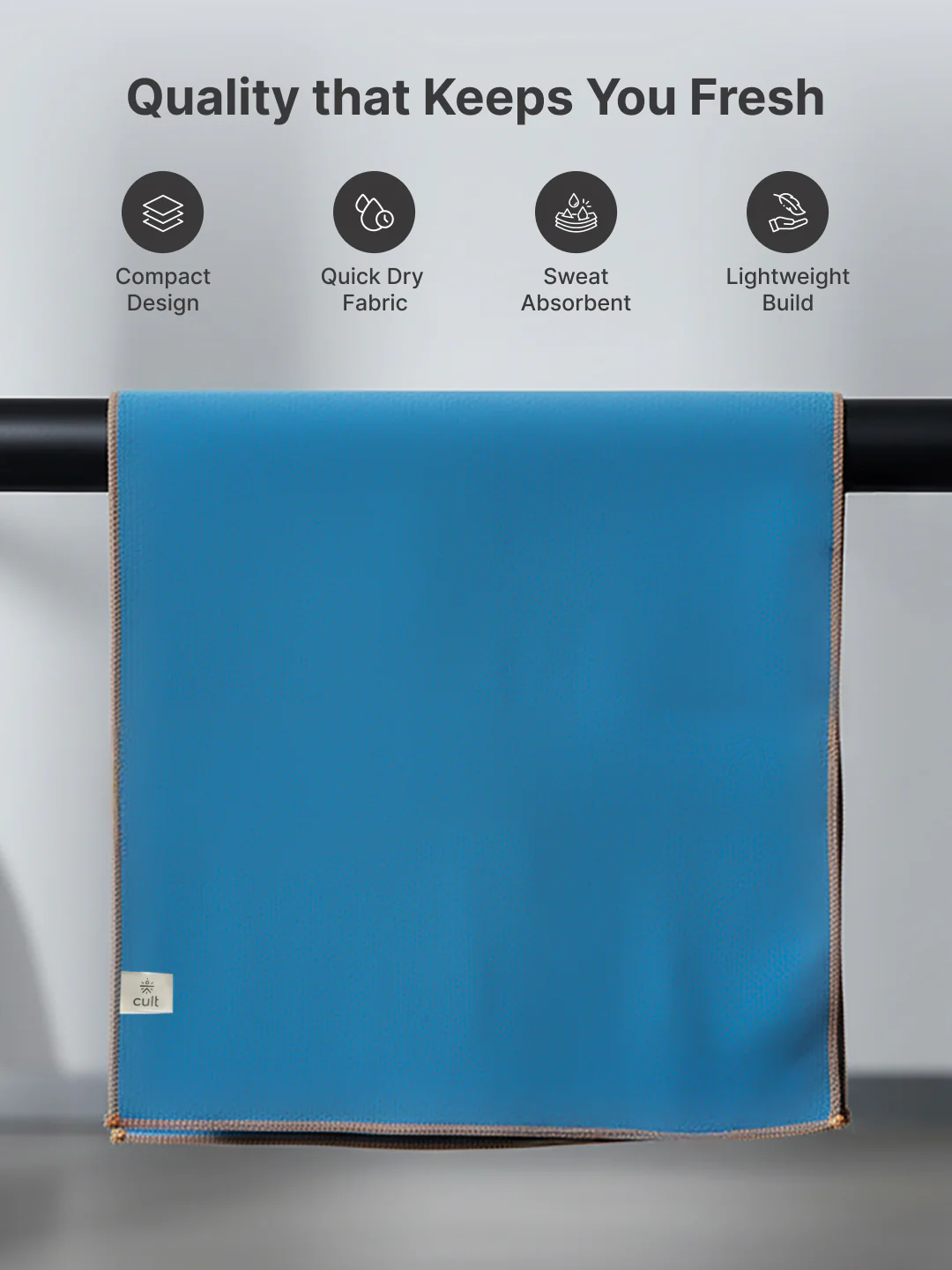 cult Microfiber Gym Towel for Men & Women with Elastic Loop - Small - Image 3