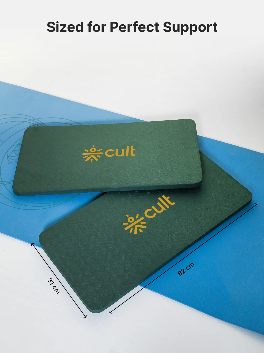 cult Mindful Movement Yoga Kit -Yoga Wheel Green,,Yoga Block Green Pair of 2 & Yoga Knee Pad Green - Image 7