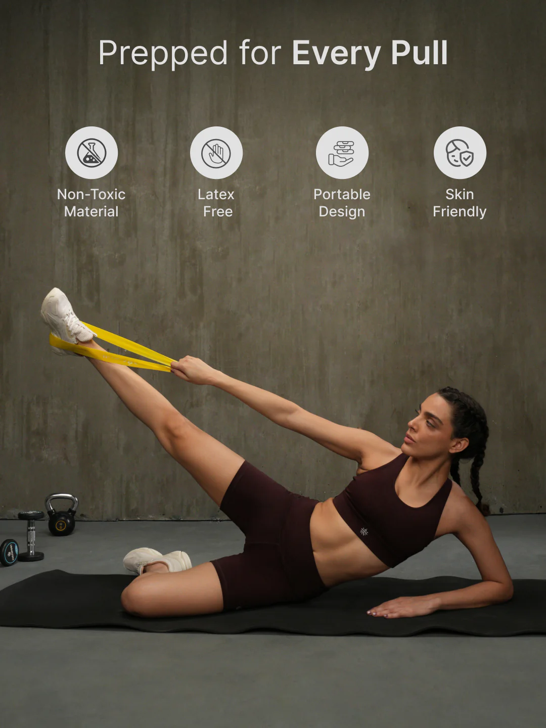 cult Mini Loop Band Toning Exercise Band for Gym Booty Belt for Fitness Pack of 5 (2-20kg Resistance) - Image 3