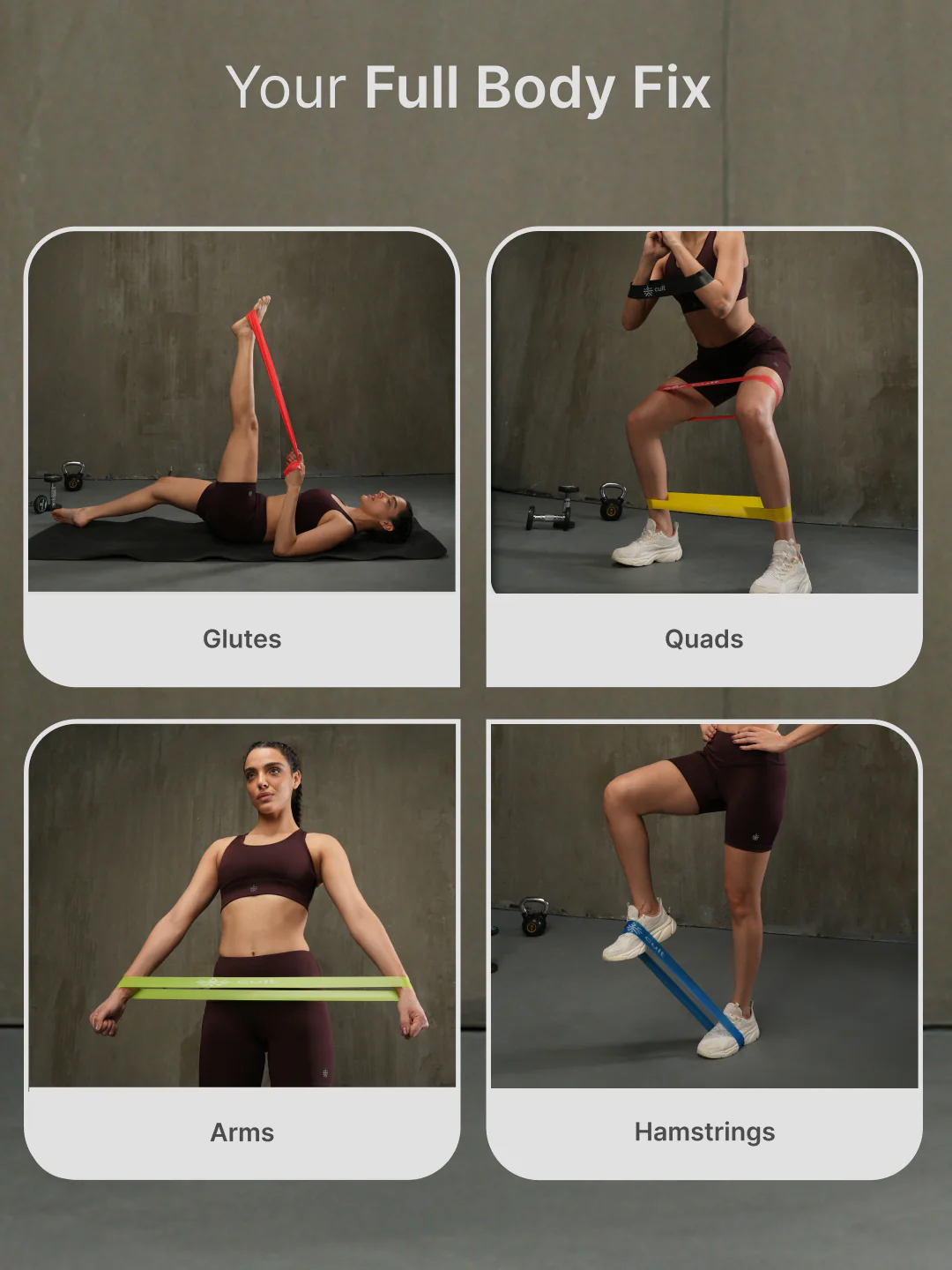 cult Mini Loop Band Toning Exercise Band for Gym Booty Belt for Fitness Pack of 5 (2-20kg Resistance) - Image 6