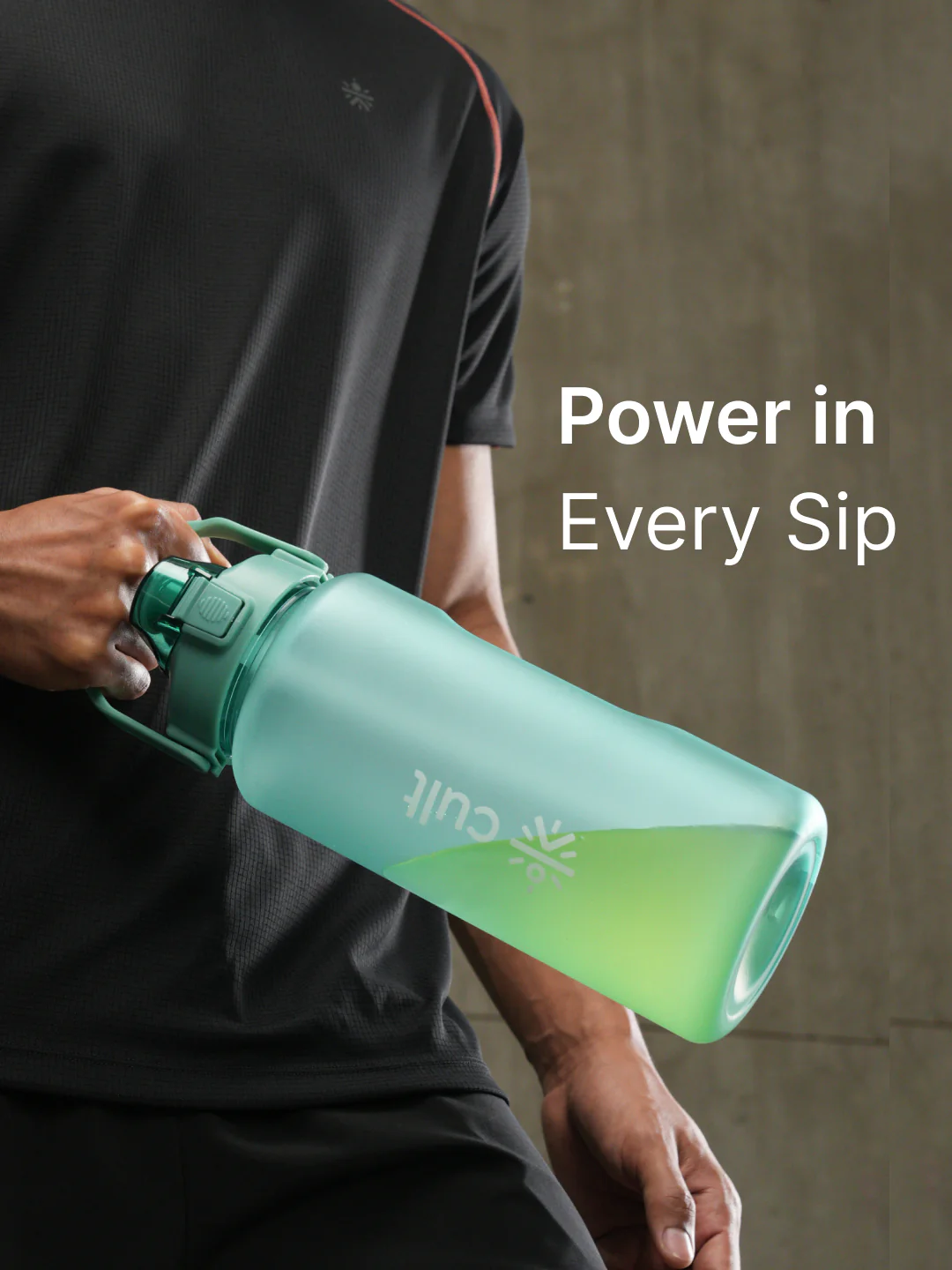 cult Motivational Bottle 2L Unisex Time Mark Sipper with Straw Green - Image 2