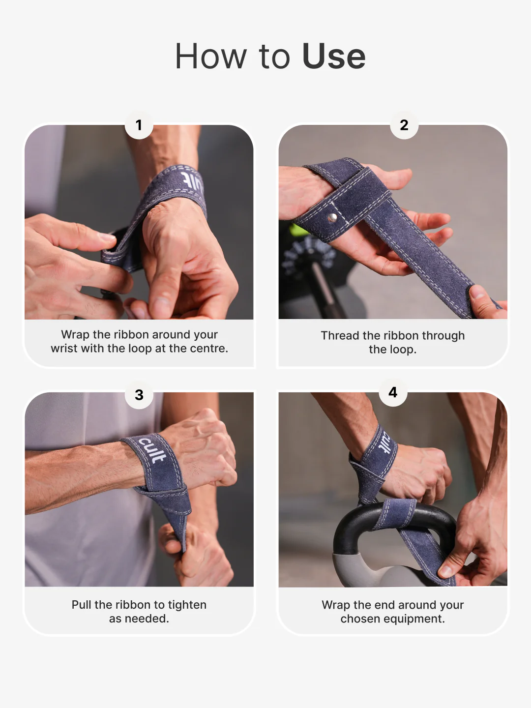 cult Neo Weight Lifting Strap Bluish Grey Pack of 2 - Image 6
