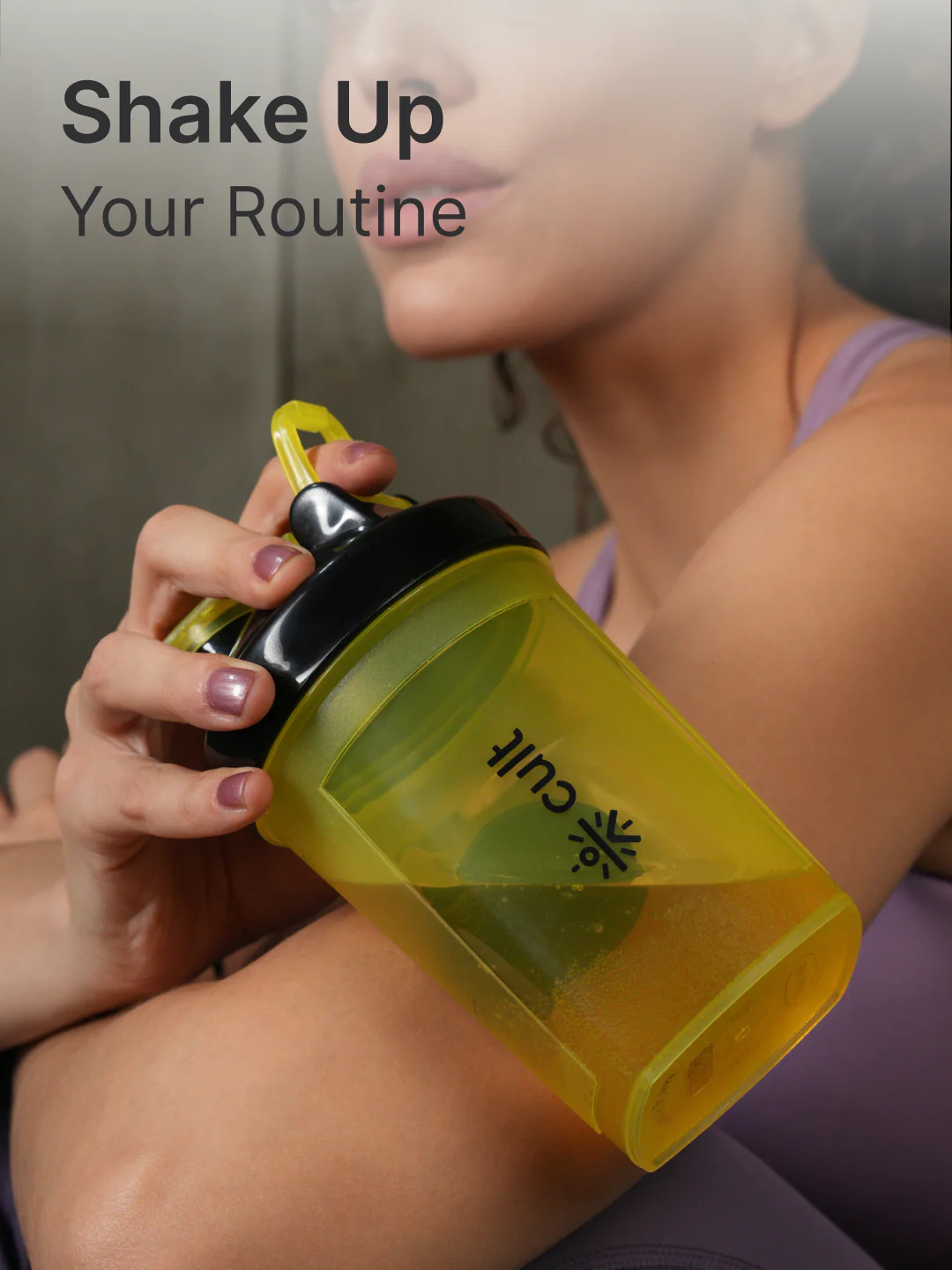 Cult On the Go Fitness kit with Resistance Band Yellow, Skipping Rope Grey, Yellow shaker 500 ml & Duffle Bag Black - Image 6