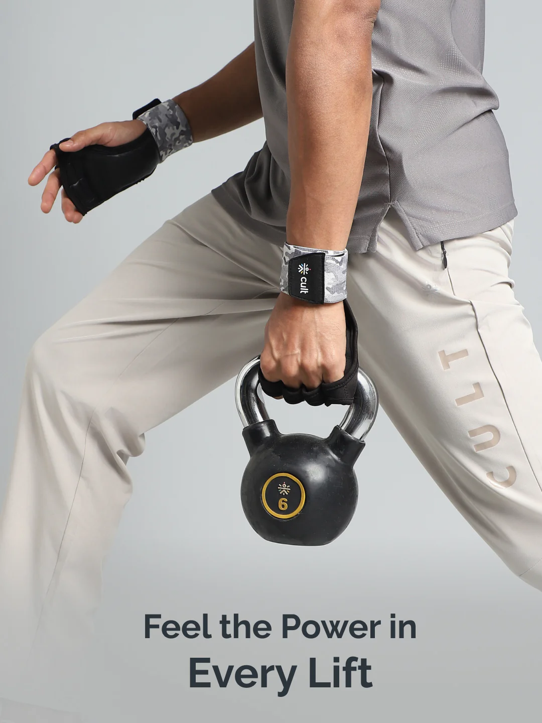 Cult Open Half Finger Gym Gloves with Leather Grip  Breathable Mesh, Sweat-Free Comfort for Training & Weightlifting - Image 2