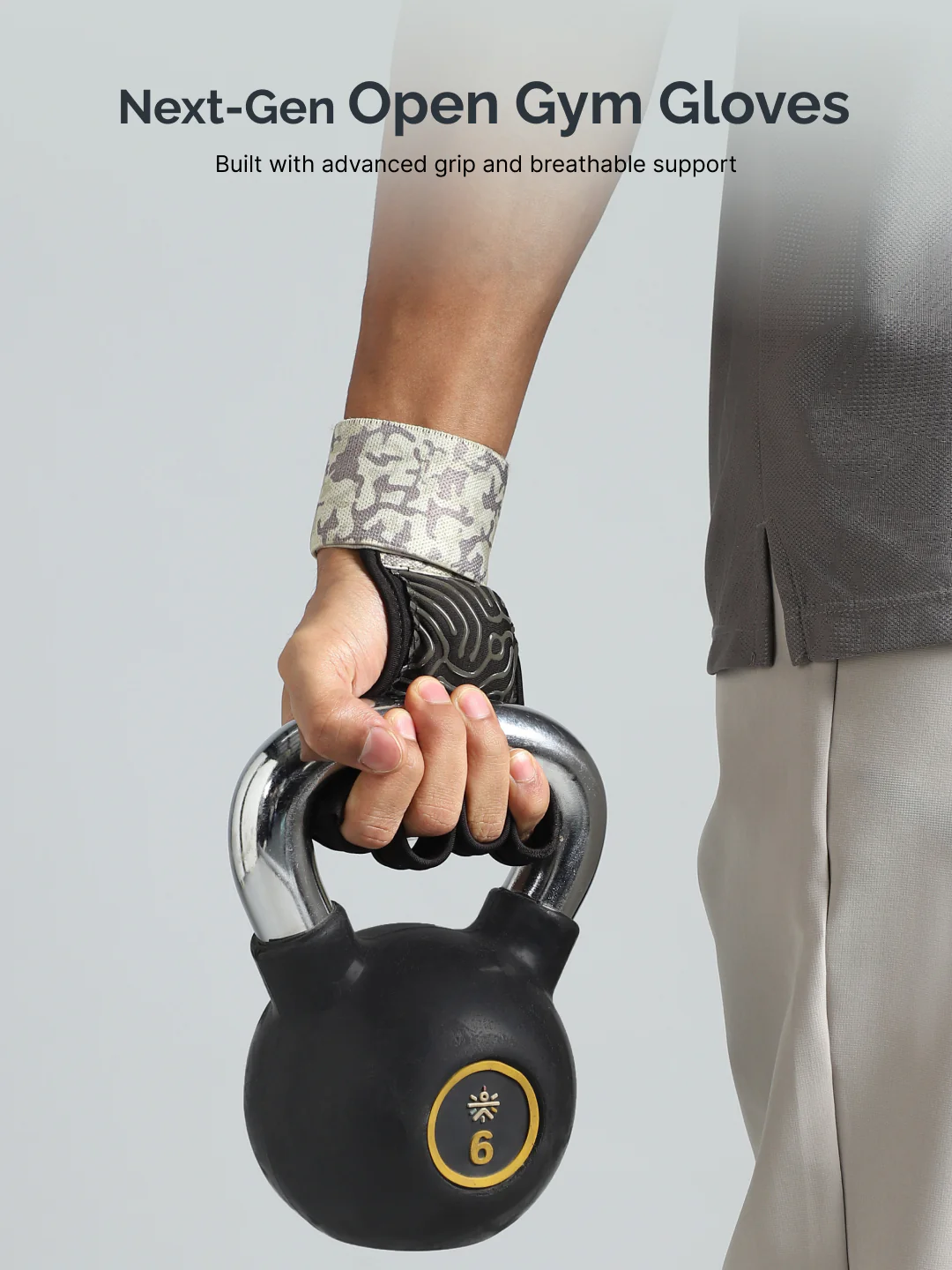 Cult Open Half Finger Gym Gloves with Silicone Grip  Breathable Mesh, Sweat-Free Comfort for Training & Weightlifting - Image 4