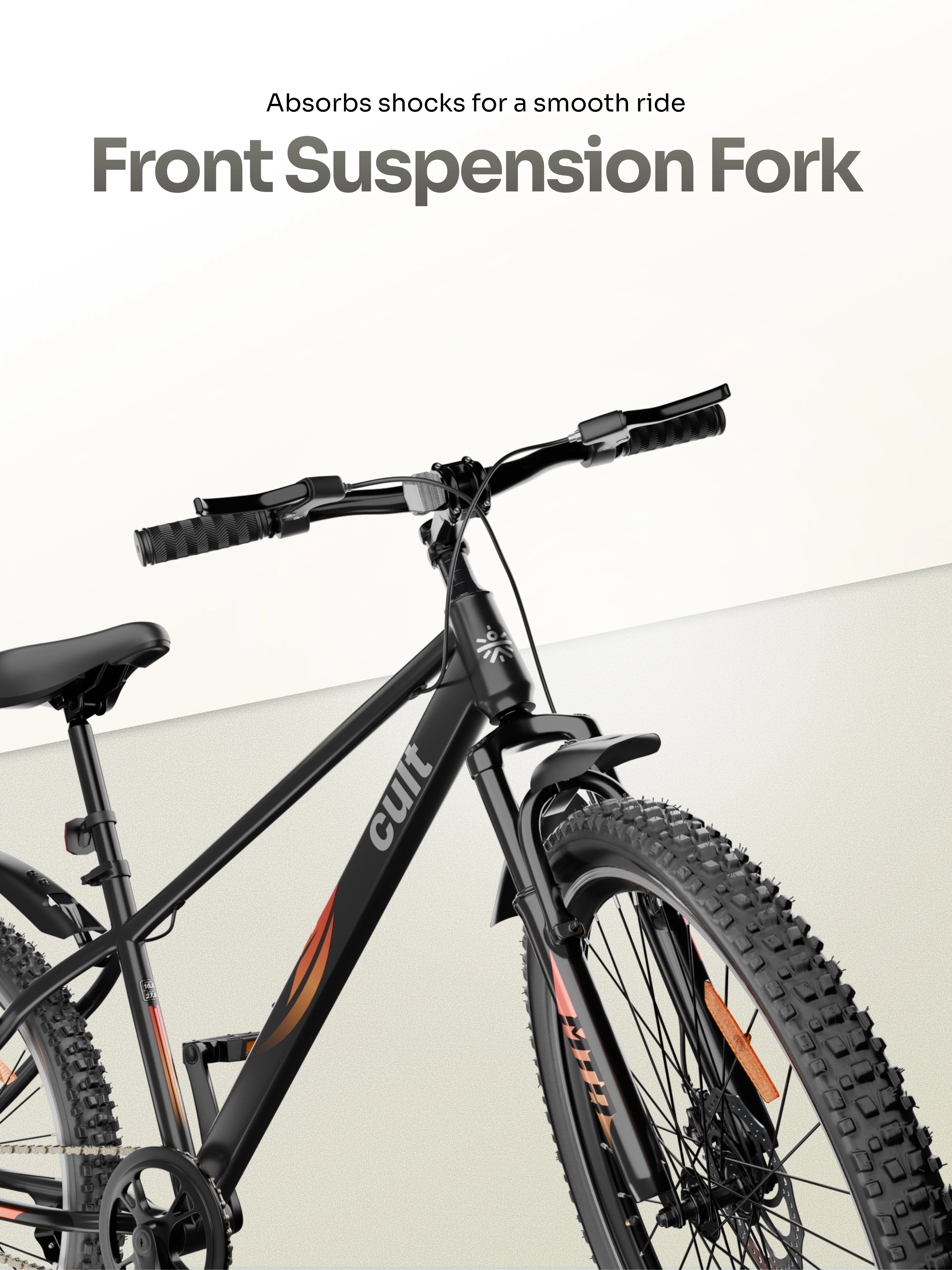 Cult Phoenix 29T Steel Mountain Bike with Dual Disc Brake and Front Suspension, Black - Image 4