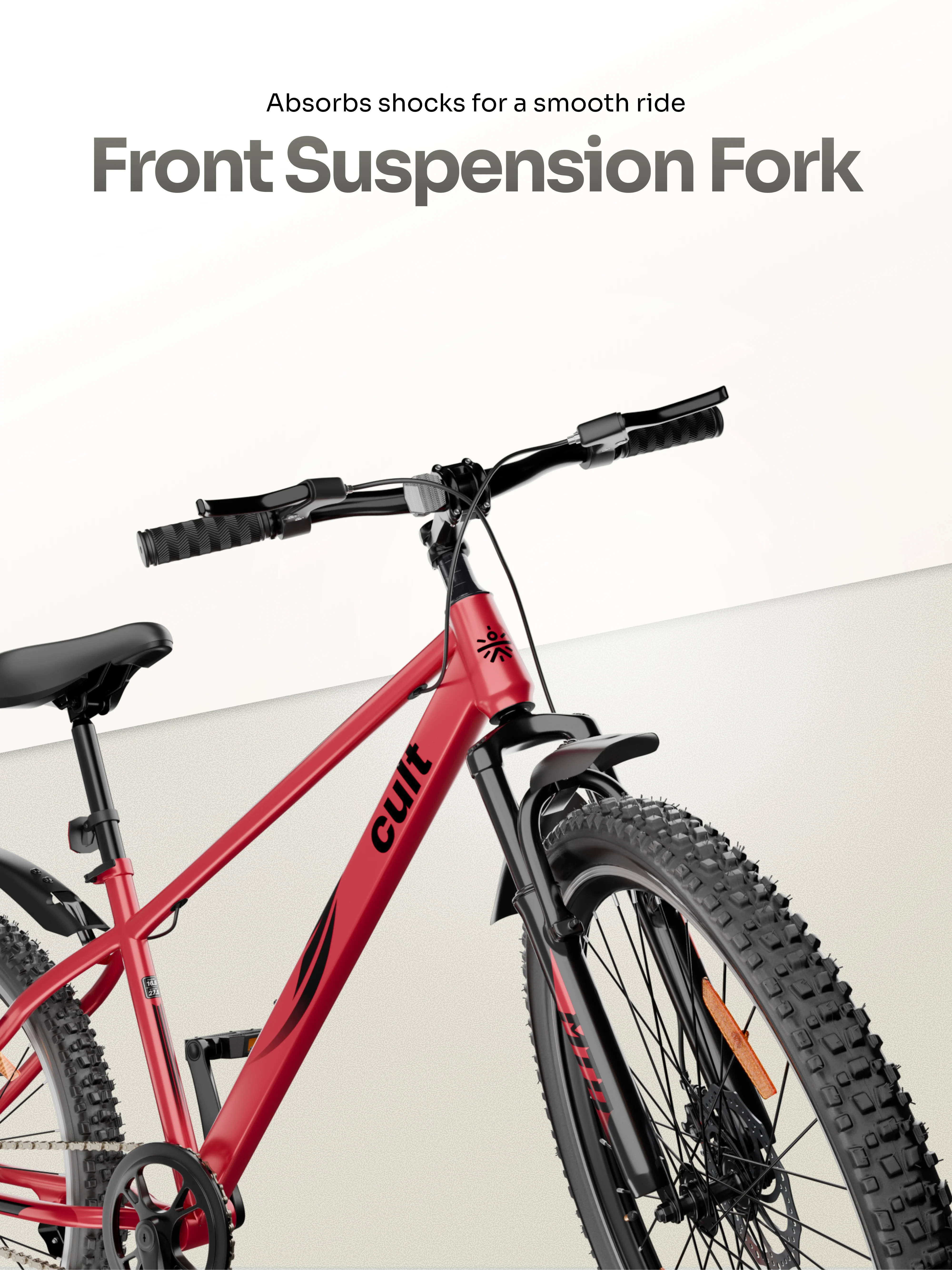Cult Phoenix 29T Steel Mountain Bike with Dual Disc Brake and Front Suspension, Red - Image 4
