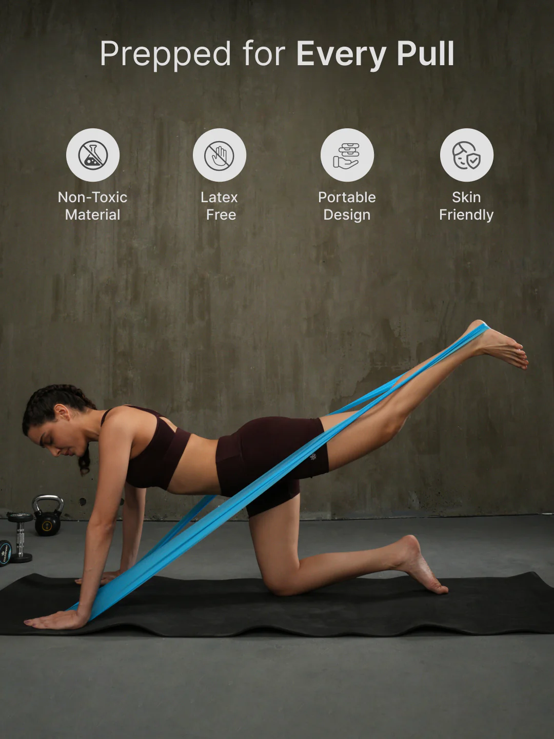 cult Pilates GYM Resistance Band for Fitness, Stretching, Yoga for Men & Women Toning Band Unisex Pack of 3 (Blue, Yellow and Red) - Image 3