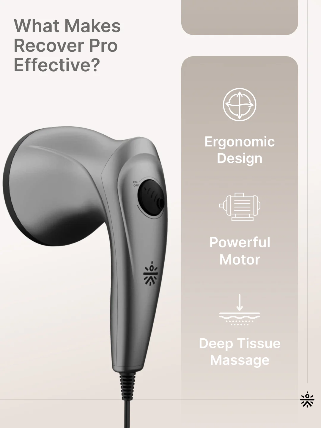 Cult Recover Pro Corded Electric massager, Variable Speed Settings, 4+1 Interchangeable heads, Deep Tissue full body Hammer Massager - Image 3