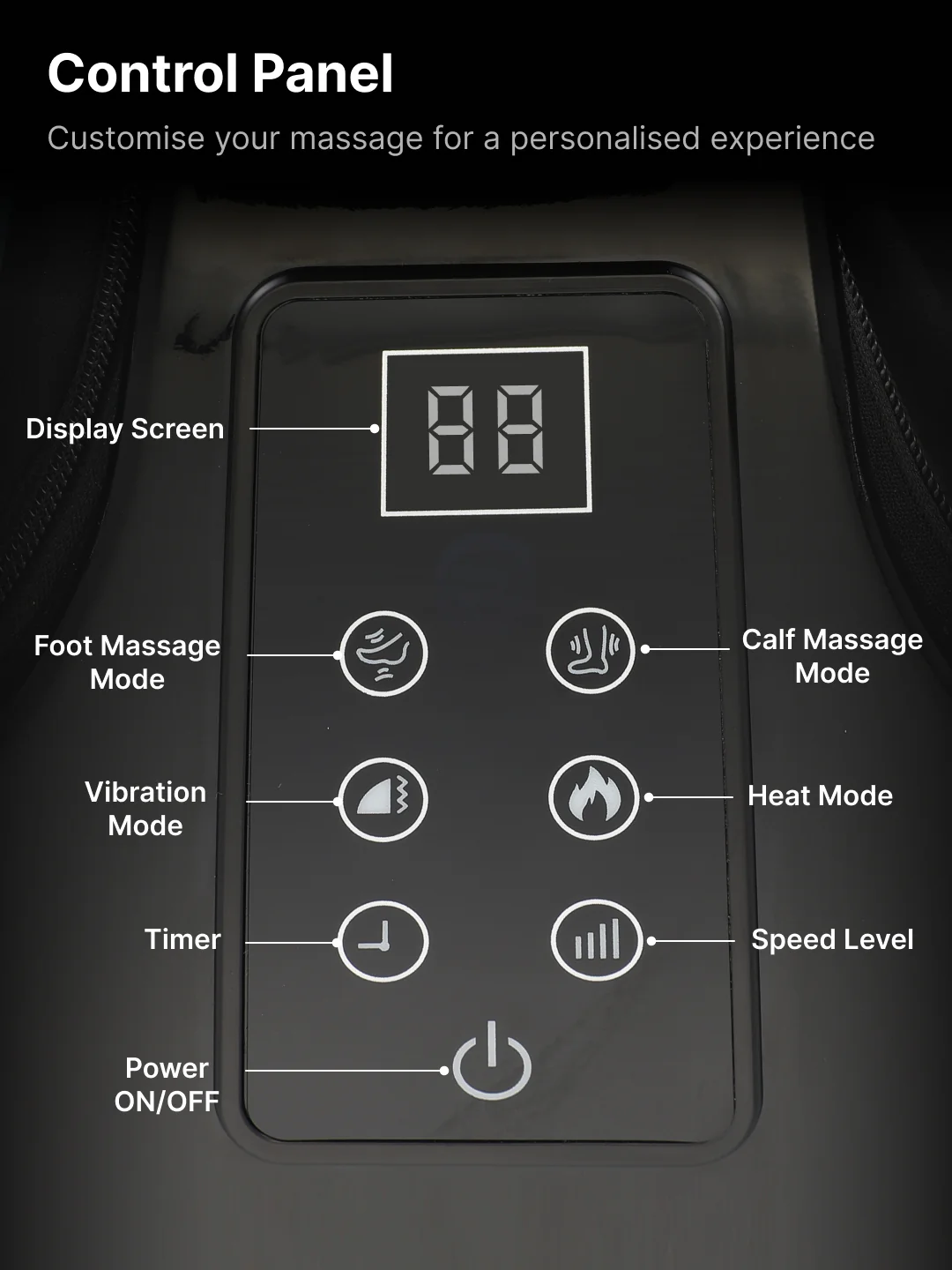CULT Zen Pro, Foot & calf massager with Air Compression, Vibration & Warm Therapy, Pain Relief, Improves Blood Circulation, Suitable for Home usage, Grey - Image 5