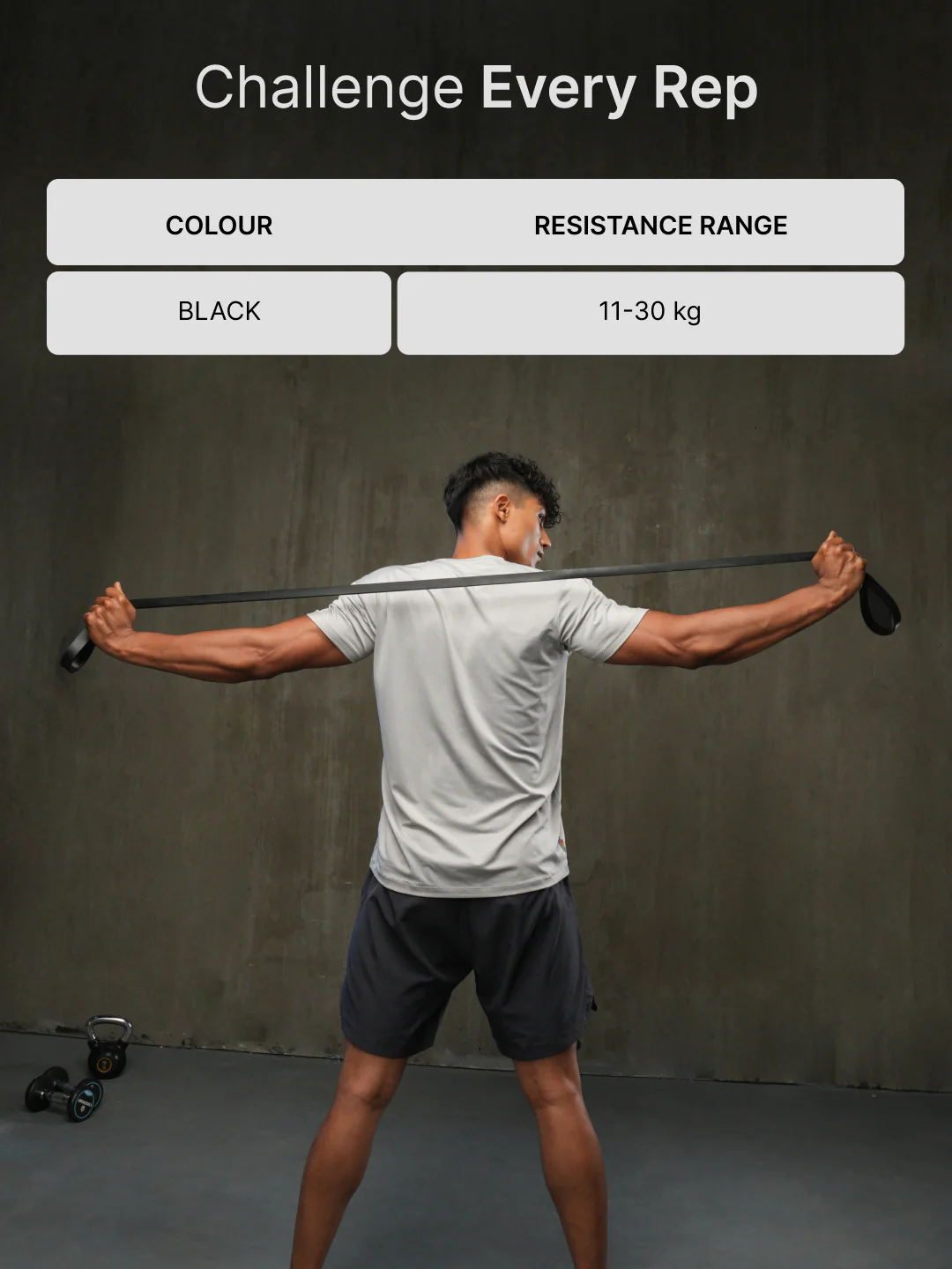 cult Resistance Band for Stretching, Pull Ups, Home Exercise and Gym Workout Stretch for Men & Women Black (11-30kgs Resistance) - Image 5